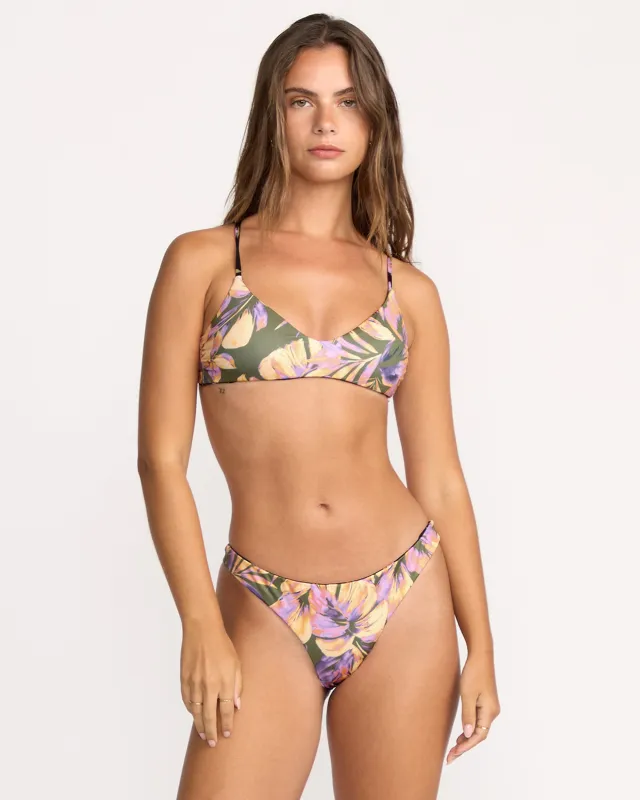 Drifting Coast Reversible V Bralette Bikini Top - Luv Army sold by Billabong
