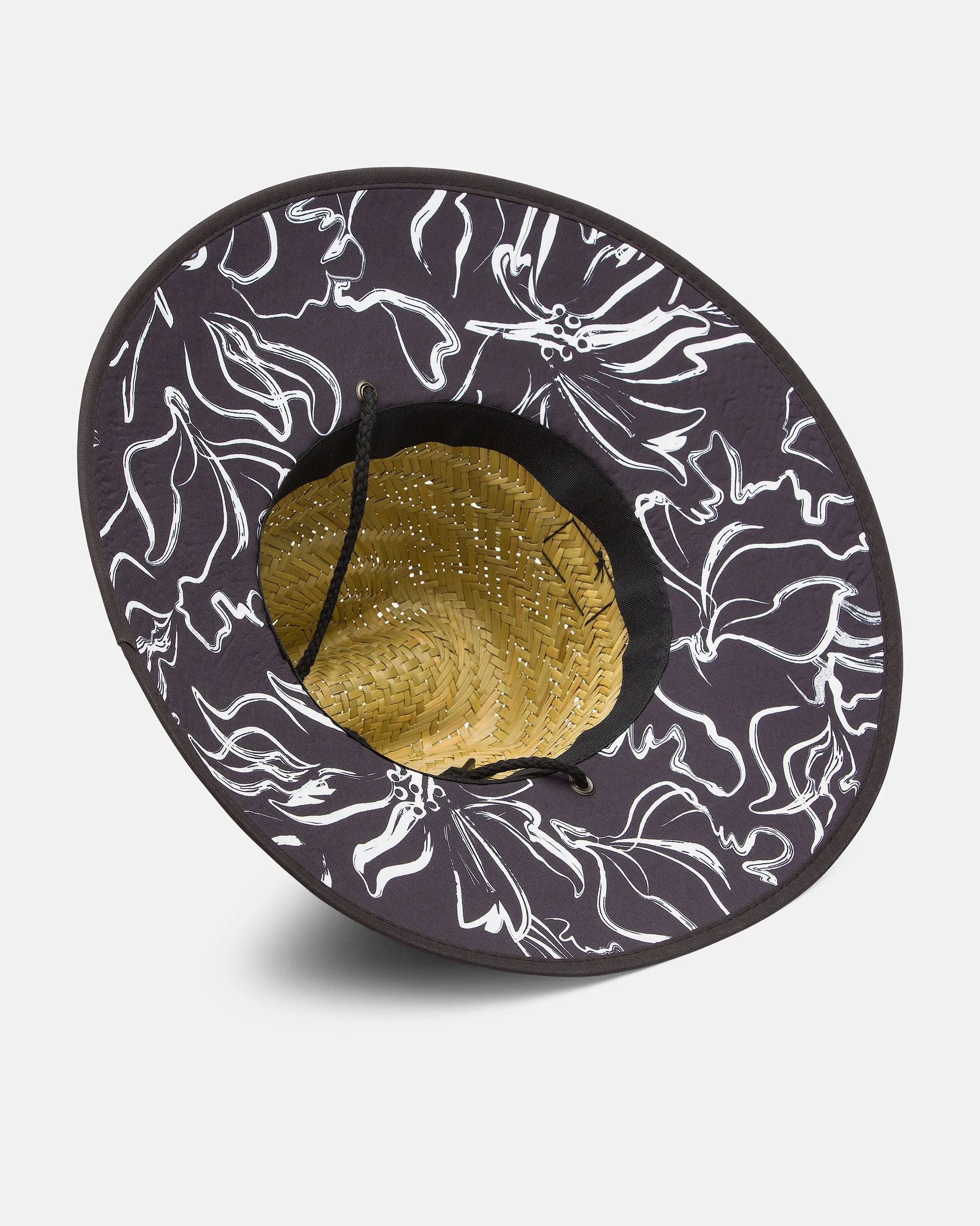 Tides Print Straw Hat - Black sold by Billabong product image thumbnail 3