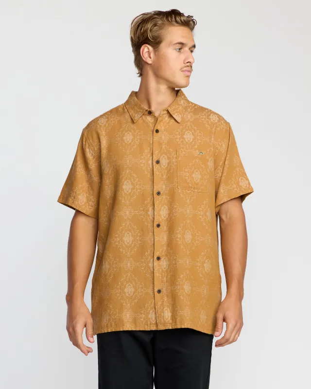 Sundays Jacquard Short Sleeve Shirt - Golden Haze sold by Billabong