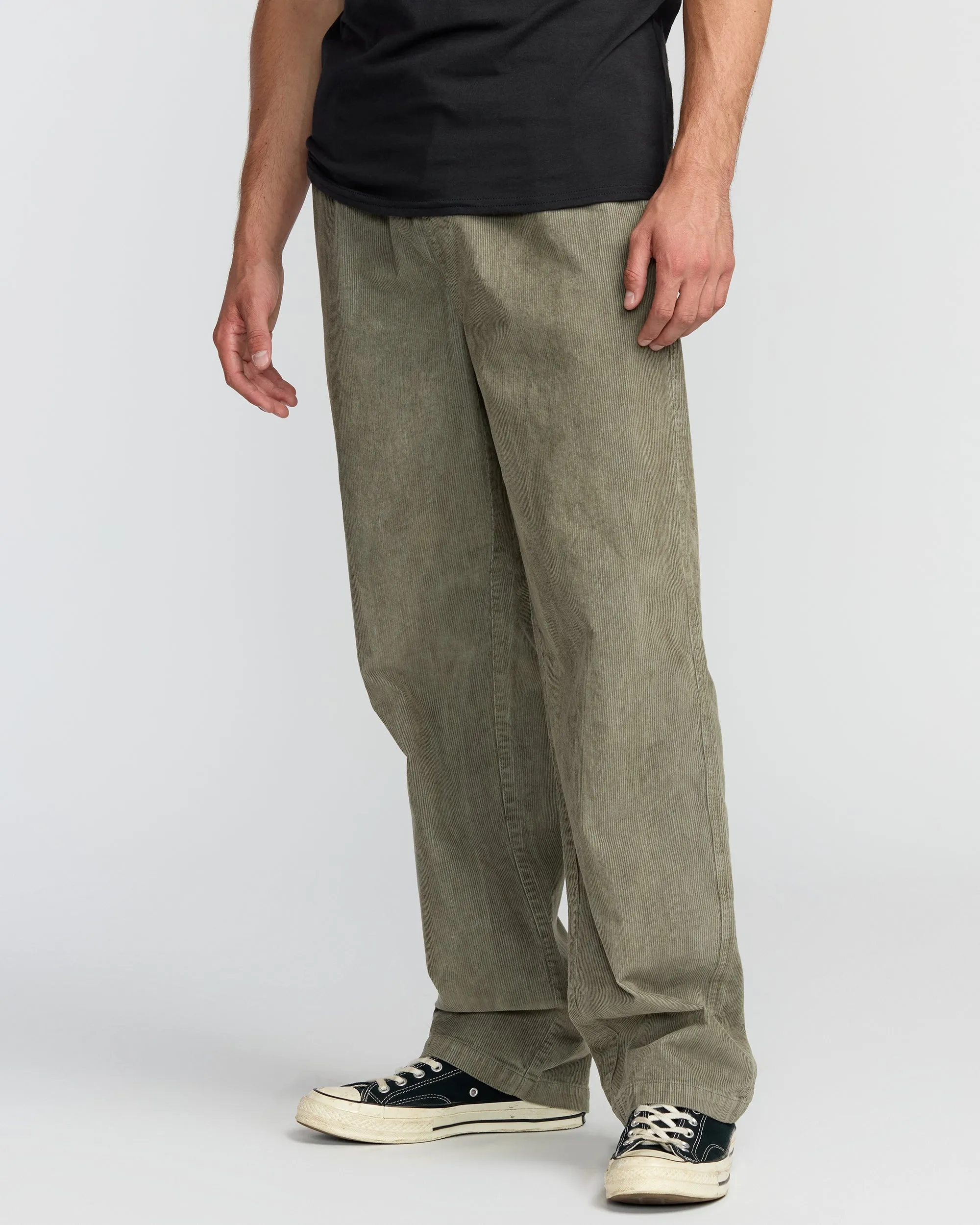 Larry Elastic Waist Corduroy Pants - Green Ash sold by Billabong