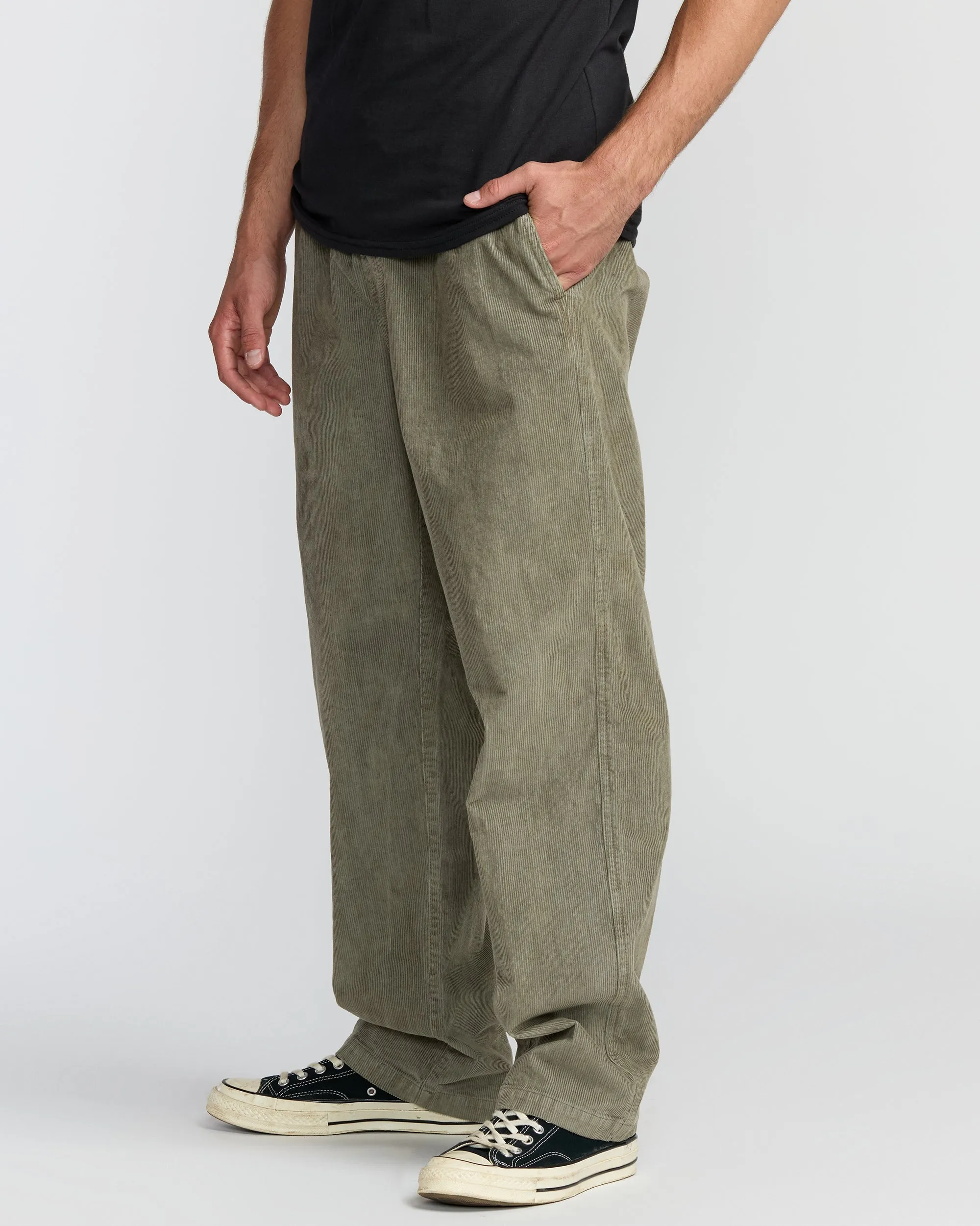 Larry Elastic Waist Corduroy Pants - Green Ash sold by Billabong product image thumbnail 3
