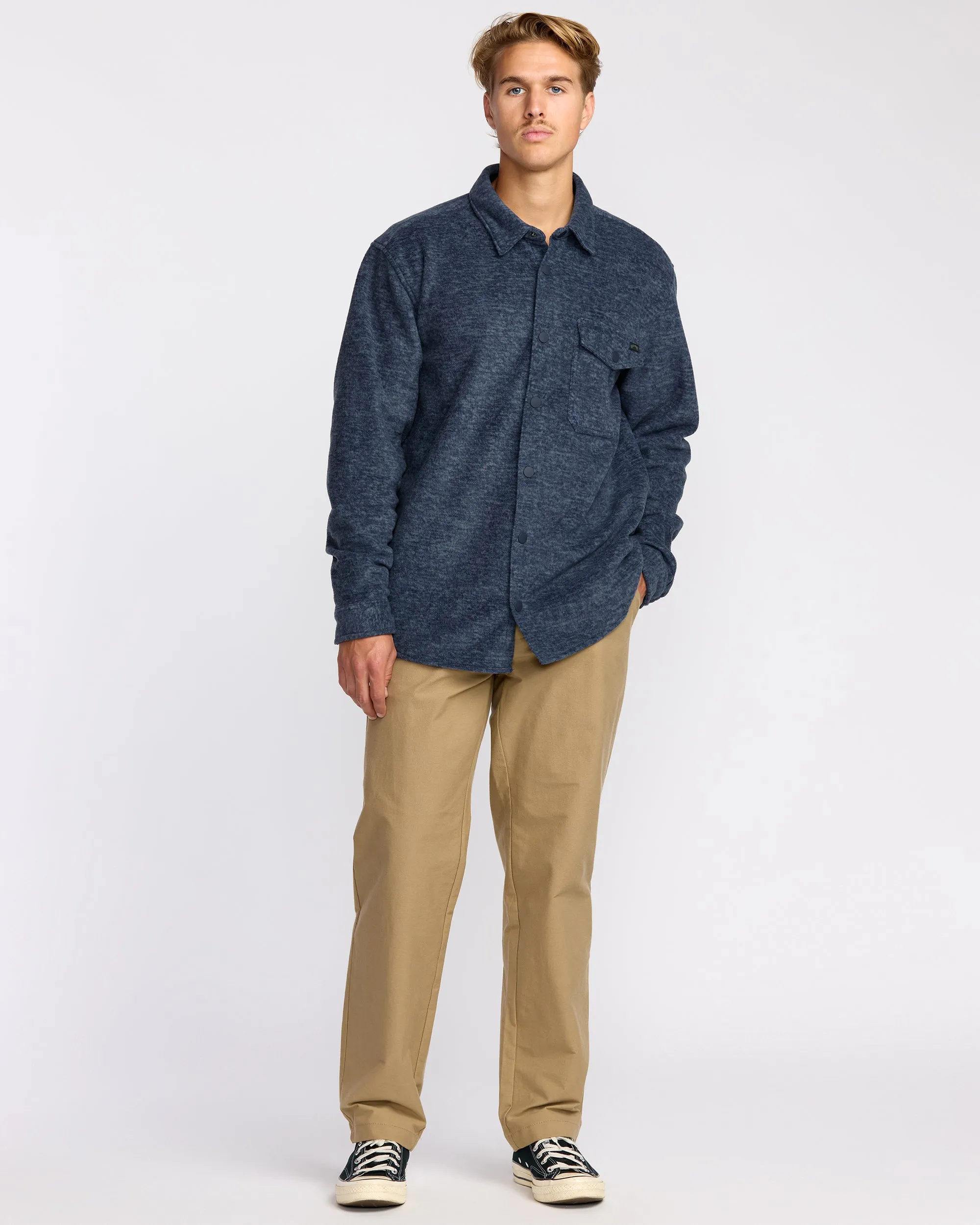 Furnace Long Sleeve Flannel Shirt - Navy sold by Billabong product image thumbnail 4