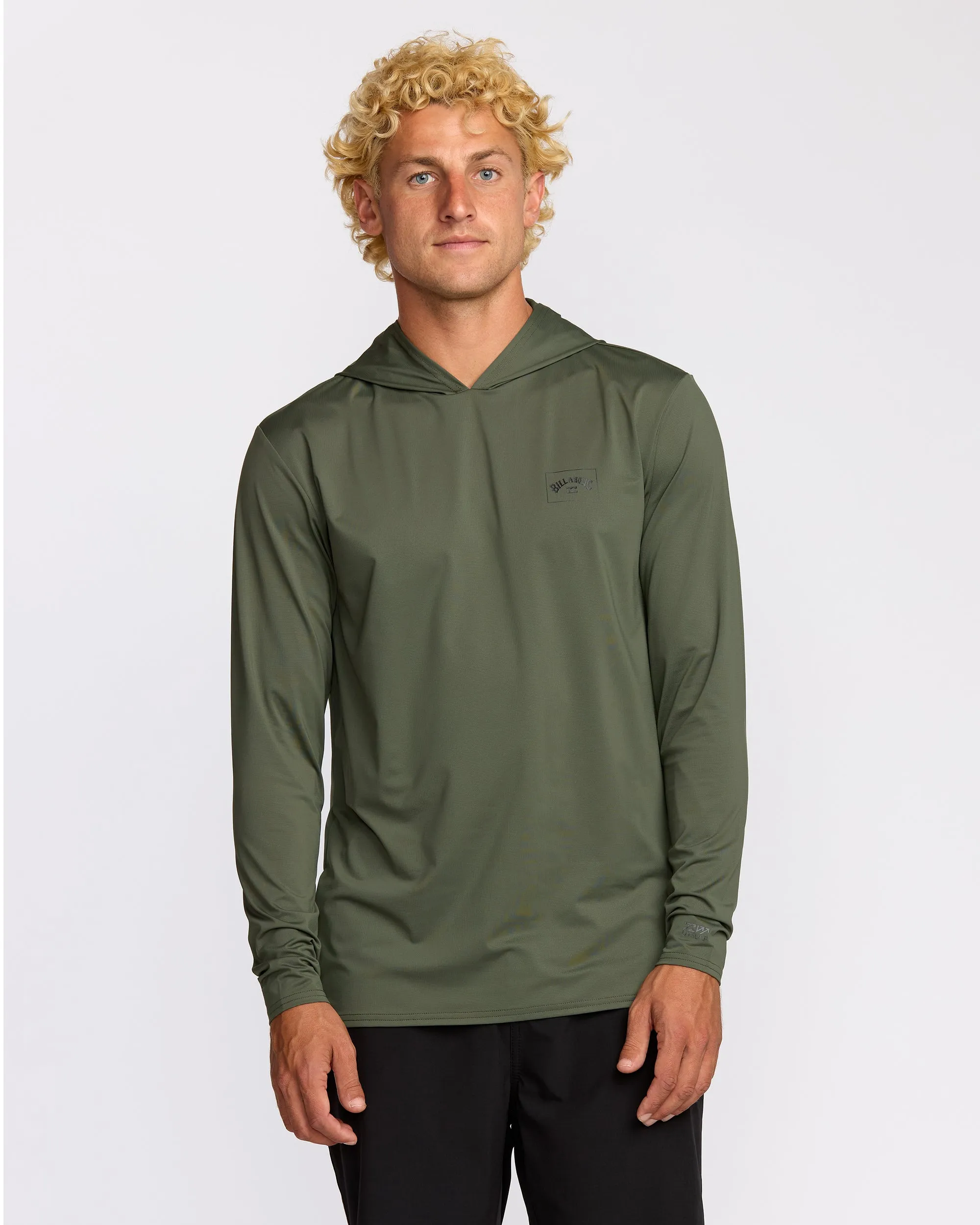 Arch Mesh Long Sleeve Hooded Surf Tee - Dark Military sold by Billabong