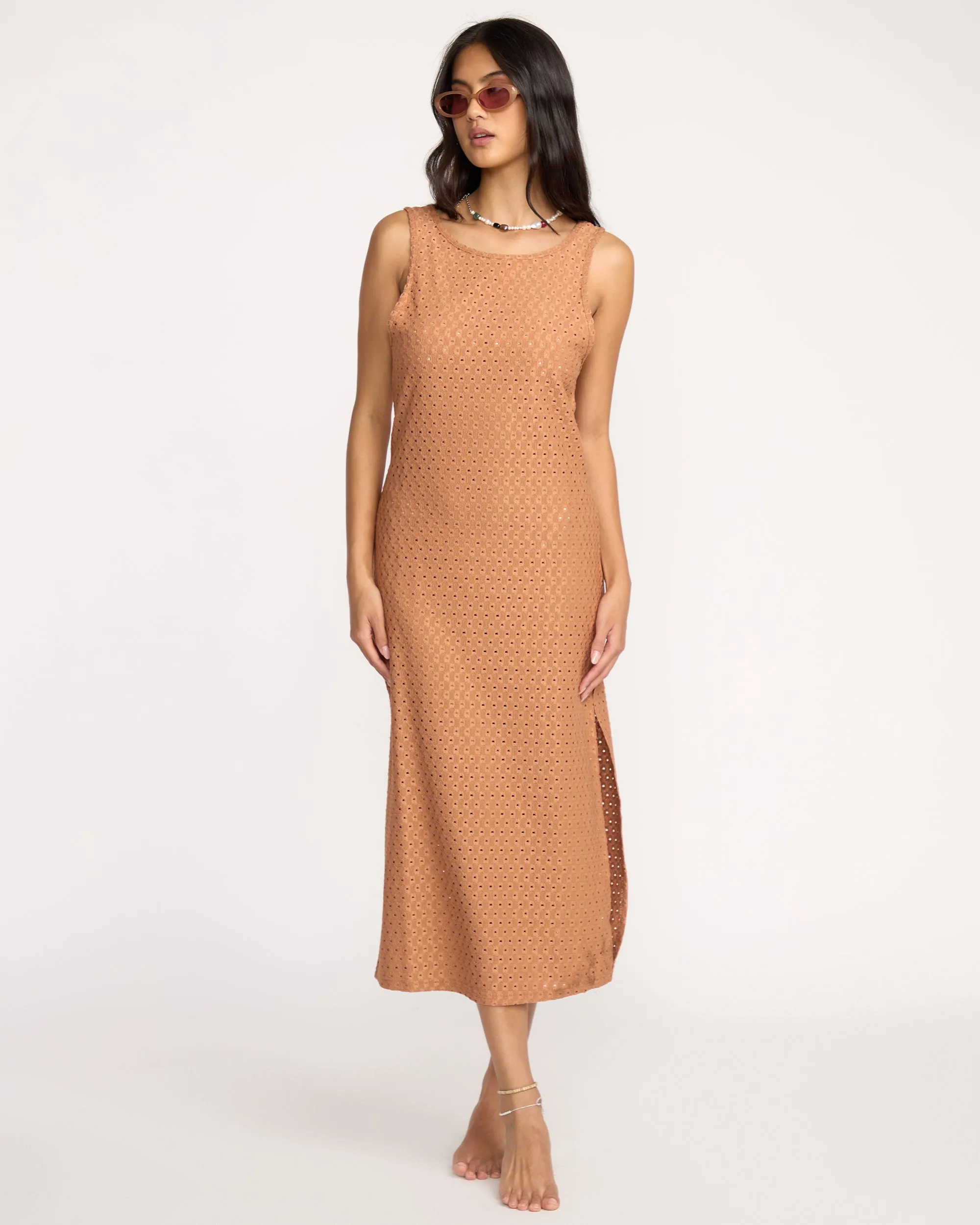 Eyelet Sun Midi Dress Beach Coverup - Rose Brown sold by Billabong product image thumbnail 4
