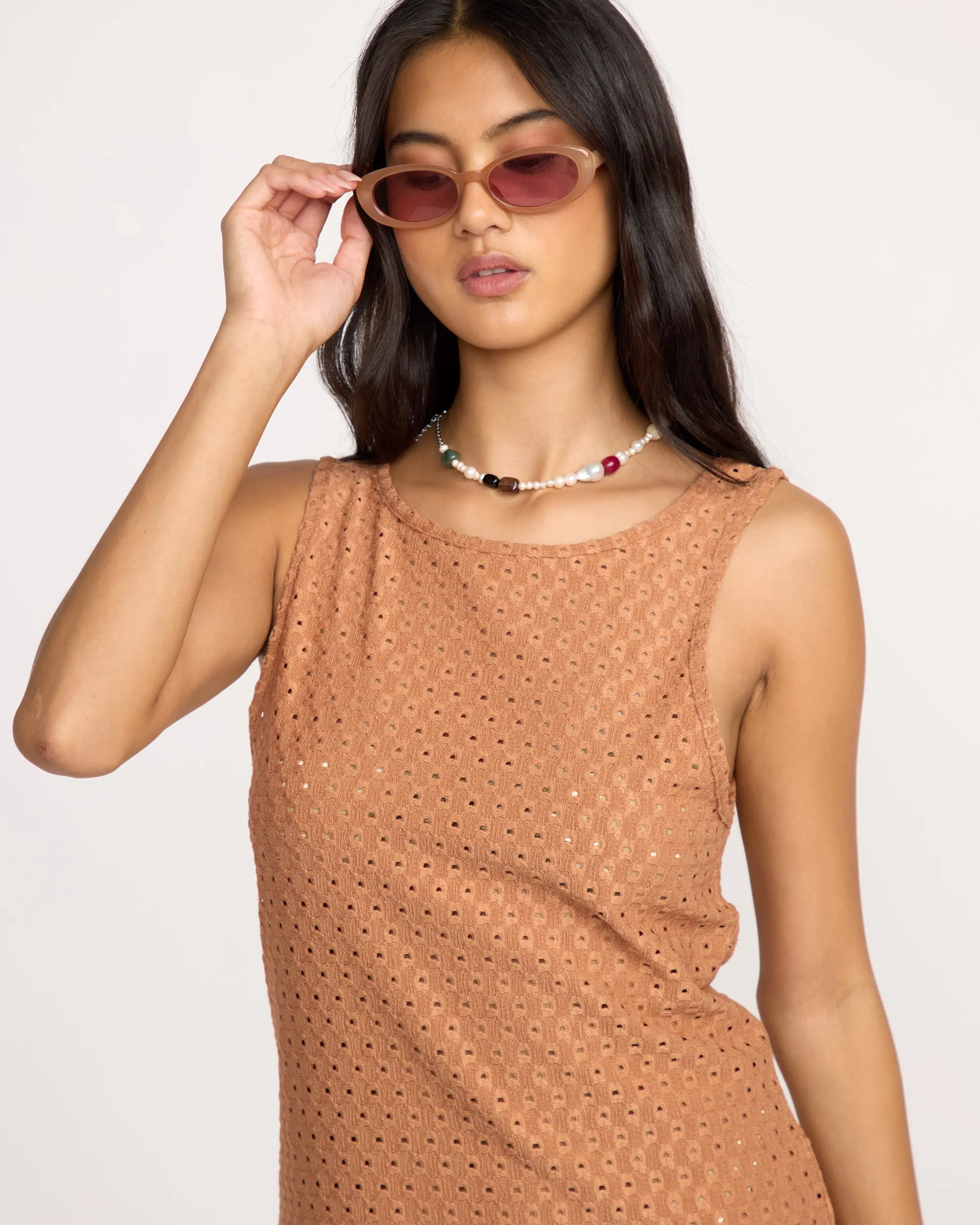 Eyelet Sun Midi Dress Beach Coverup - Rose Brown sold by Billabong product image thumbnail 5