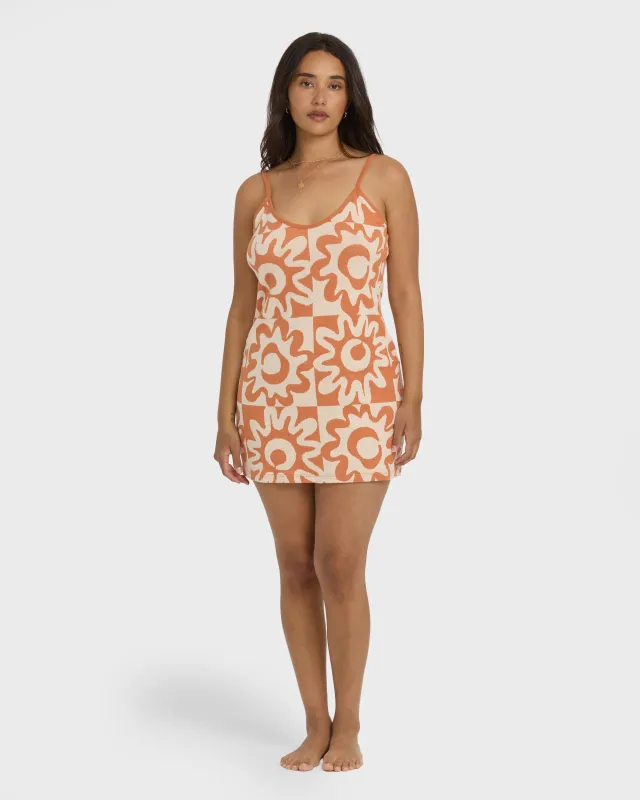 Lost Waves Knit Mini Dress - Sunburnt made by Billabong