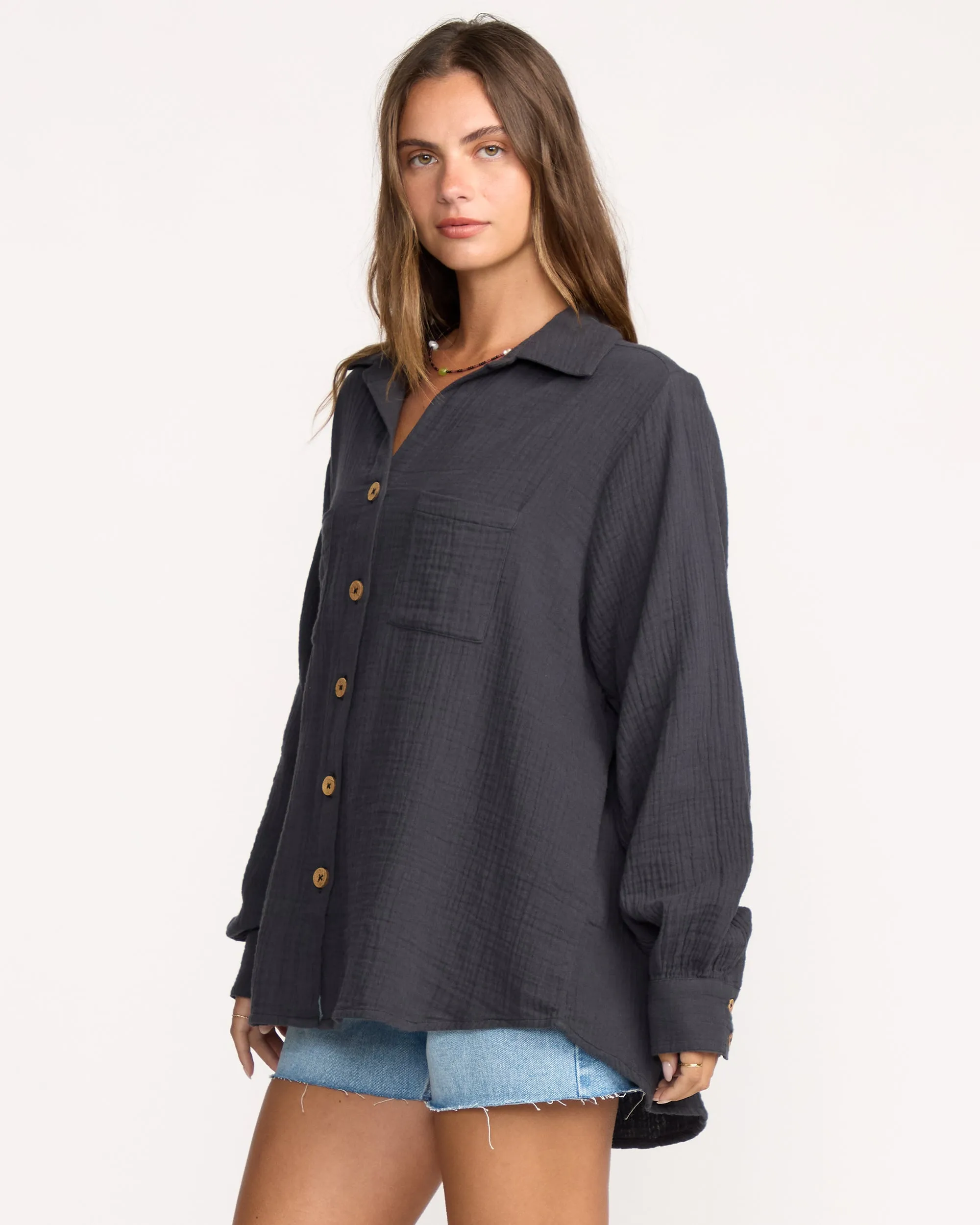 Sweet Swell Long Sleeve Shirt - Black Sands sold by Billabong product image thumbnail 3