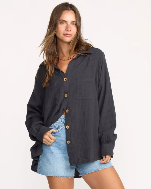 Sweet Swell Long Sleeve Shirt - Black Sands sold by Billabong