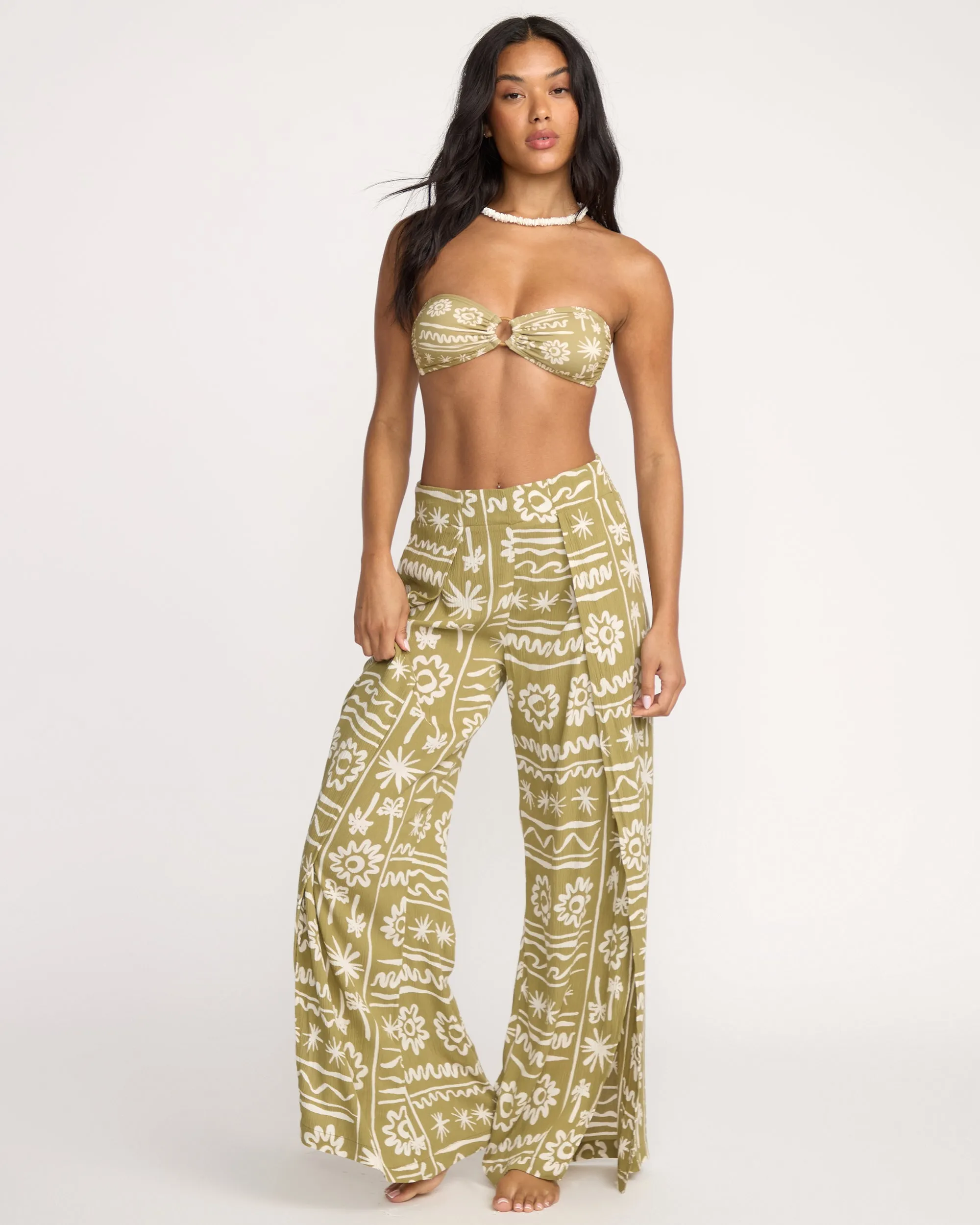 Split Spirit Elastic Waist Pants - Green Tea sold by Billabong product image thumbnail 4