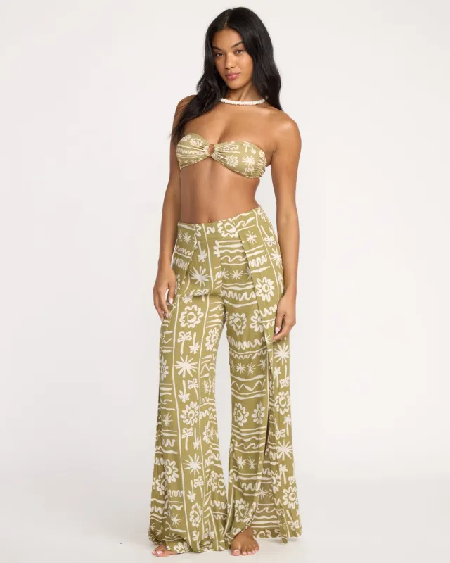 Split Spirit Elastic Waist Pants - Green Tea sold by Billabong