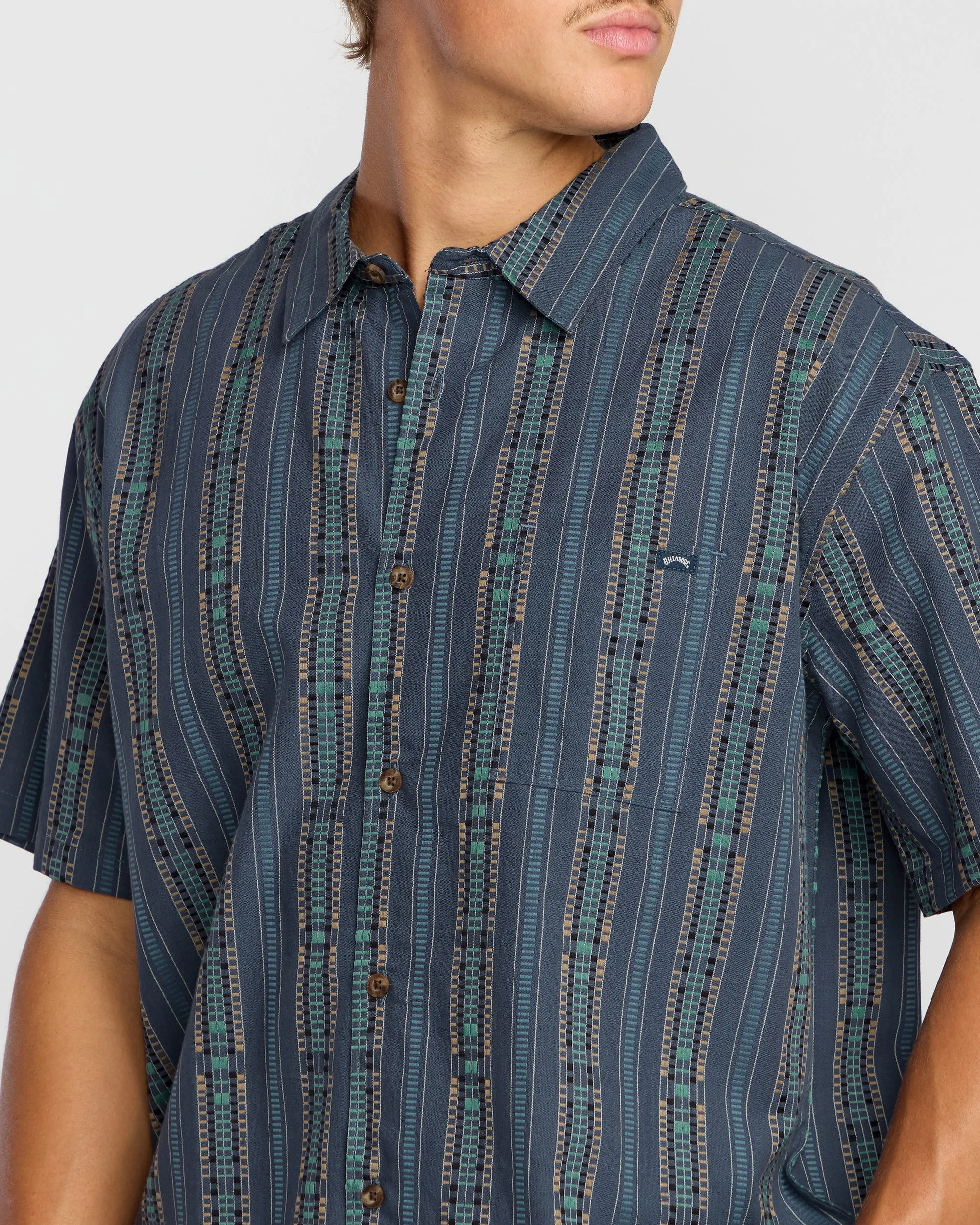 Sundays Jacquard Short Sleeve Shirt - Dark Navy sold by Billabong product image thumbnail 5