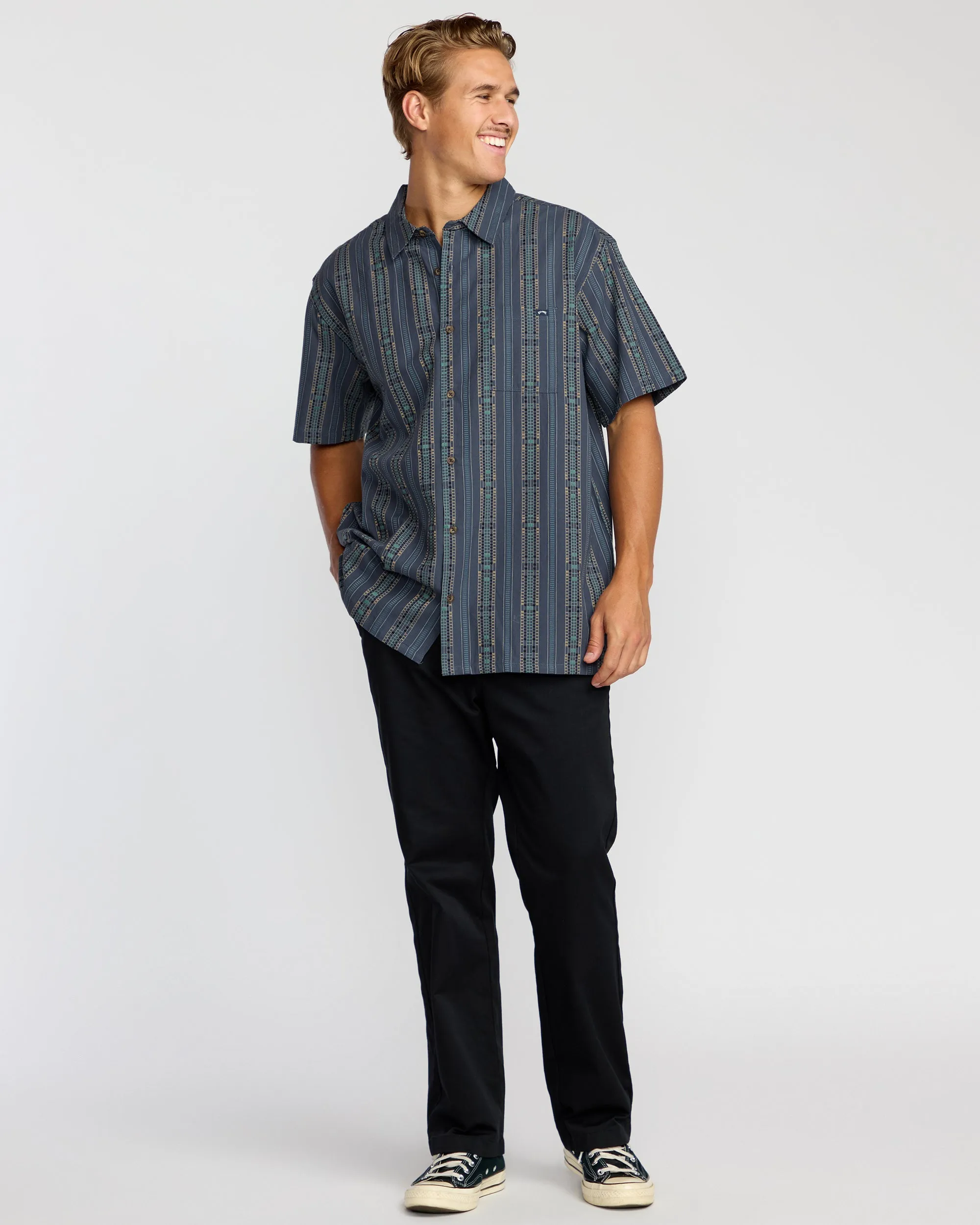 Sundays Jacquard Short Sleeve Shirt - Dark Navy sold by Billabong product image thumbnail 4