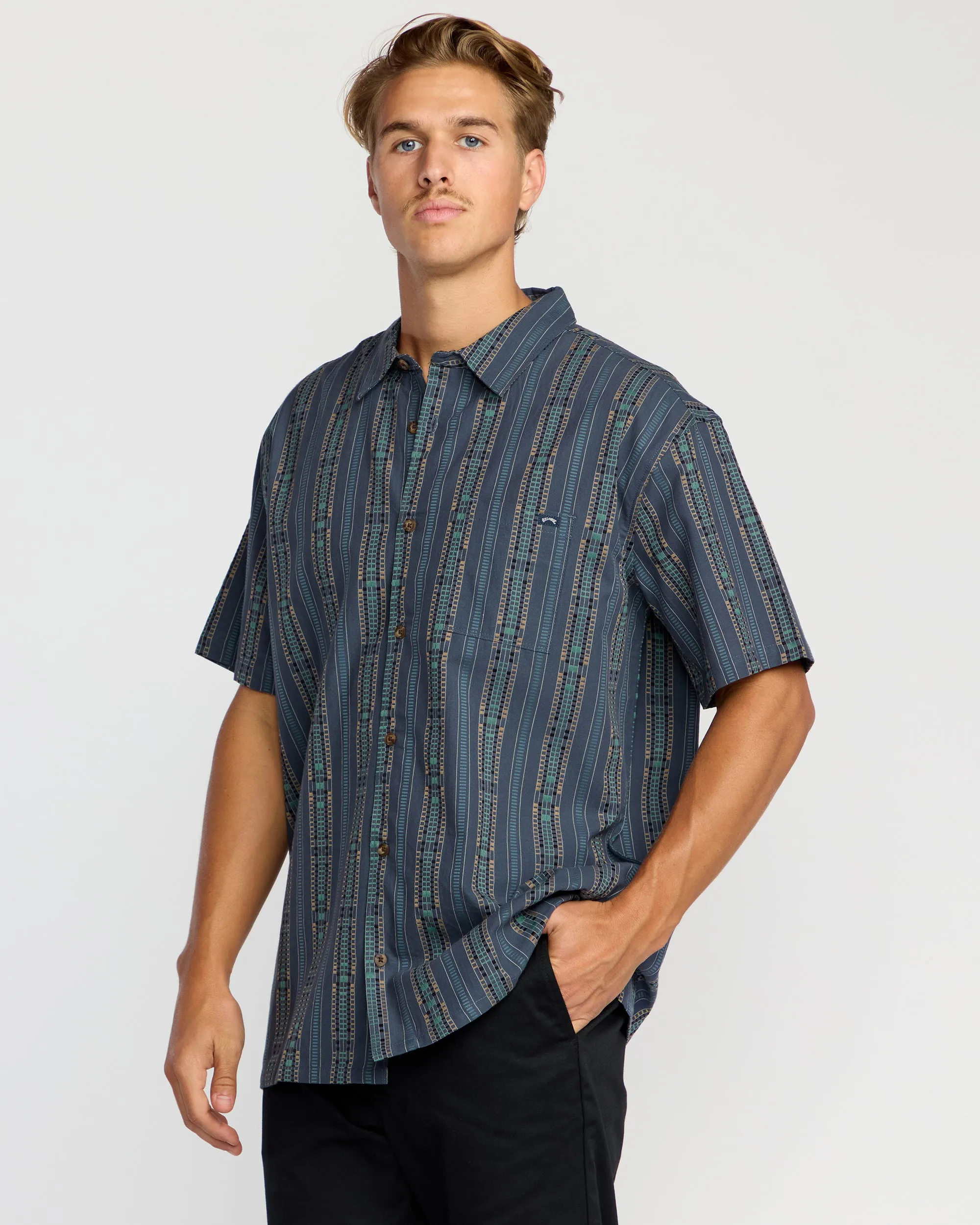 Sundays Jacquard Short Sleeve Shirt - Dark Navy sold by Billabong product image thumbnail 3