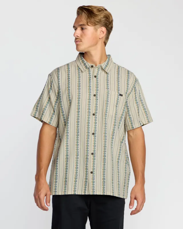 Sundays Jacquard Short Sleeve Shirt - Cream sold by Billabong