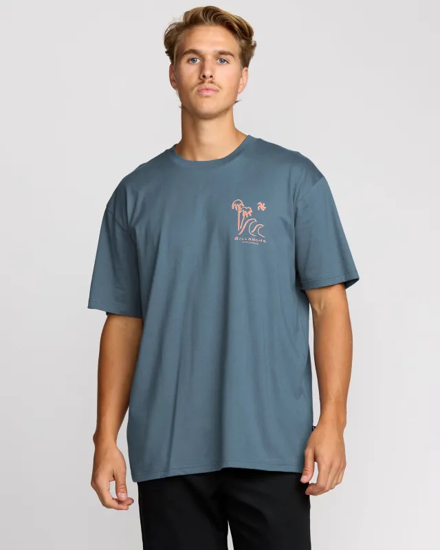 So Far Regular Short Sleeve T-Shirt - Steel Blue sold by Billabong
