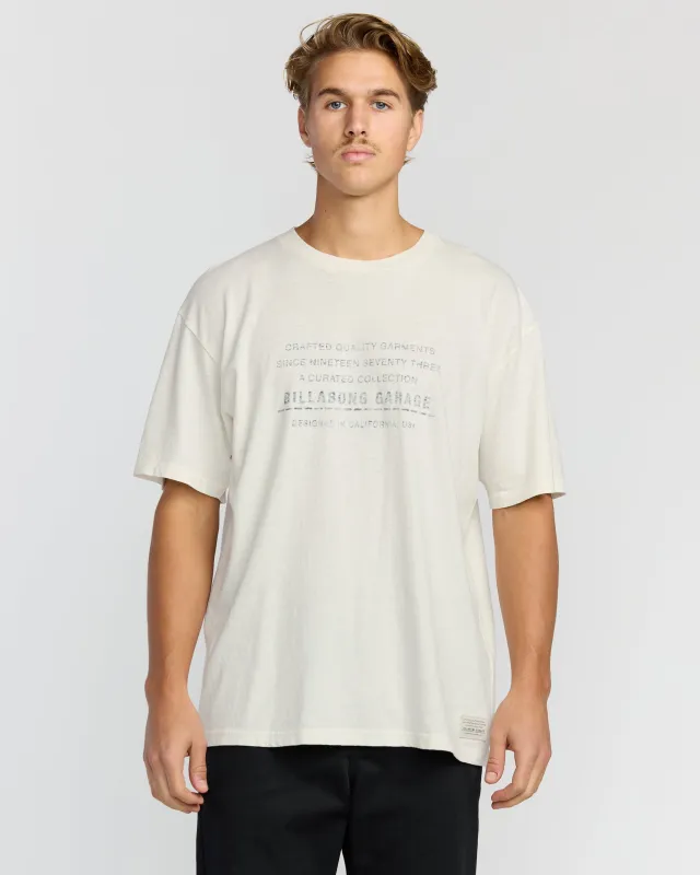 The Label Garage Regular Short Sleeve T-Shirt - Off White sold by Billabong