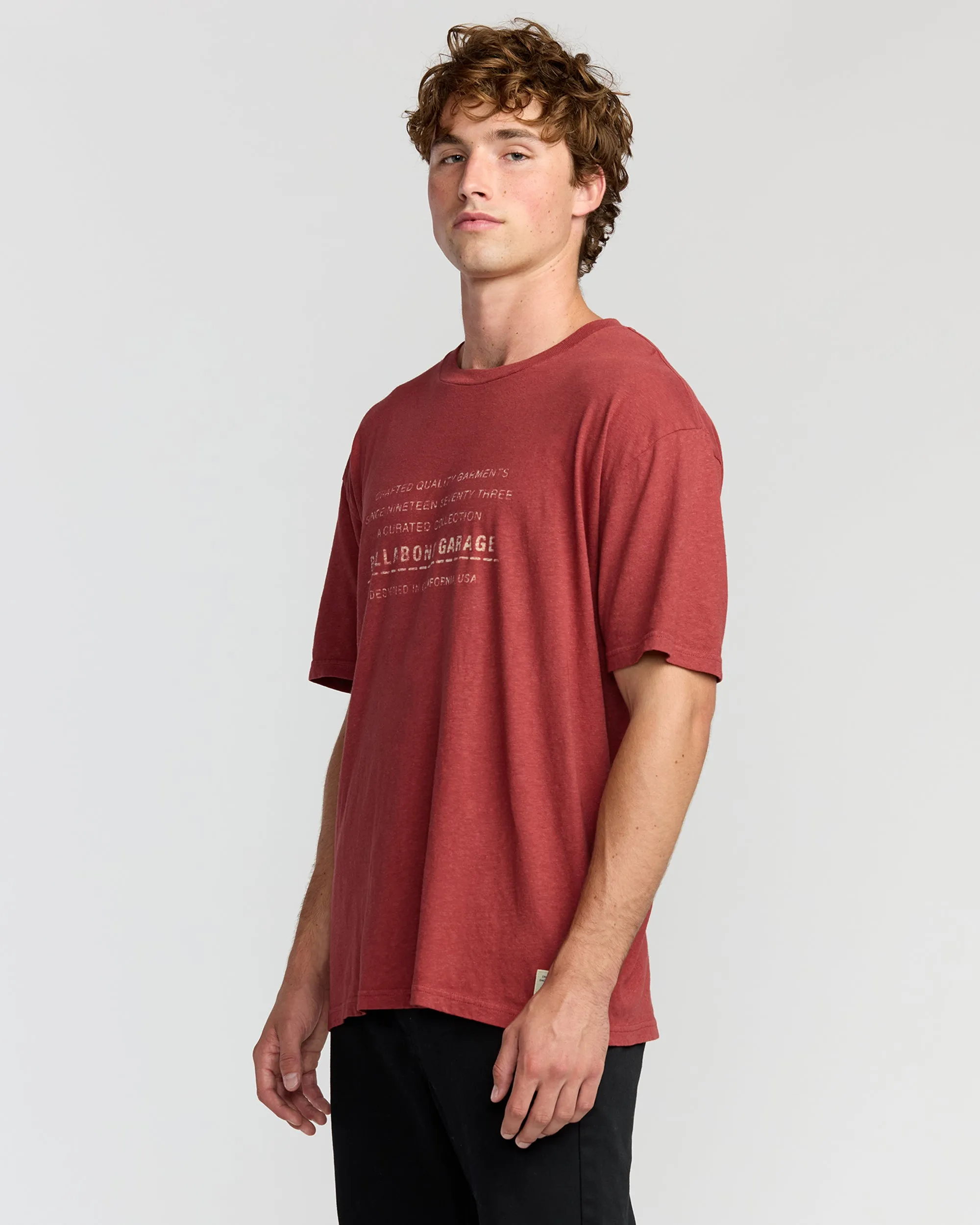 The Label Garage Regular Short Sleeve T-Shirt - Burnt Red sold by Billabong product image thumbnail 3