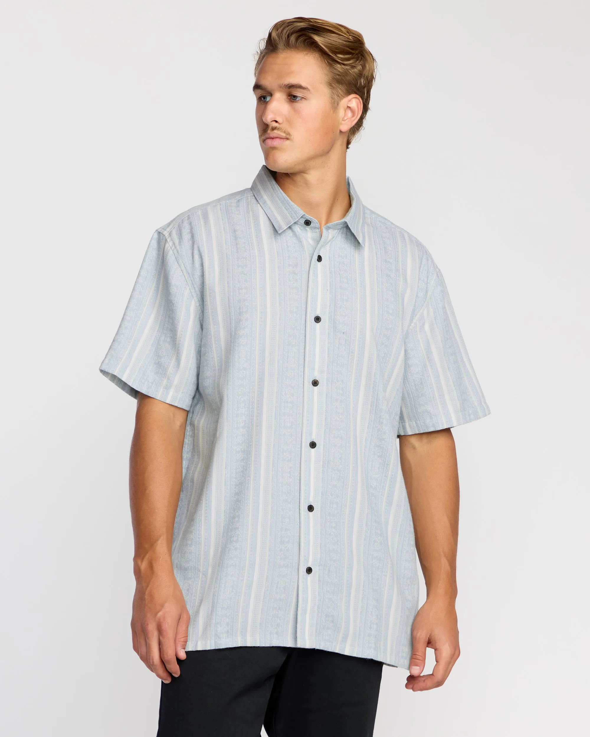 Sunshines Garage Short Sleeve Shirt - Stone Blue sold by Billabong