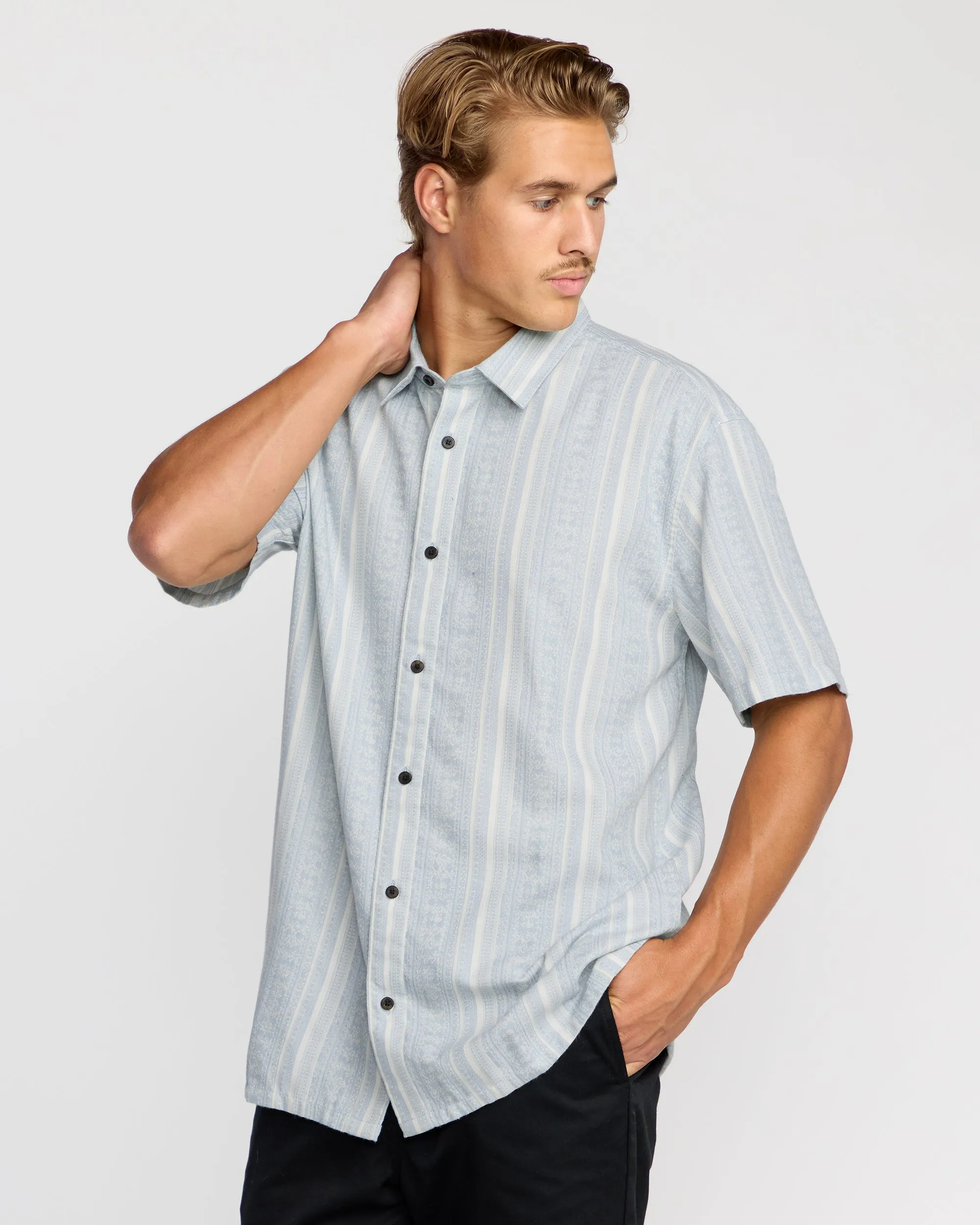 Sunshines Garage Short Sleeve Shirt - Stone Blue sold by Billabong product image thumbnail 3