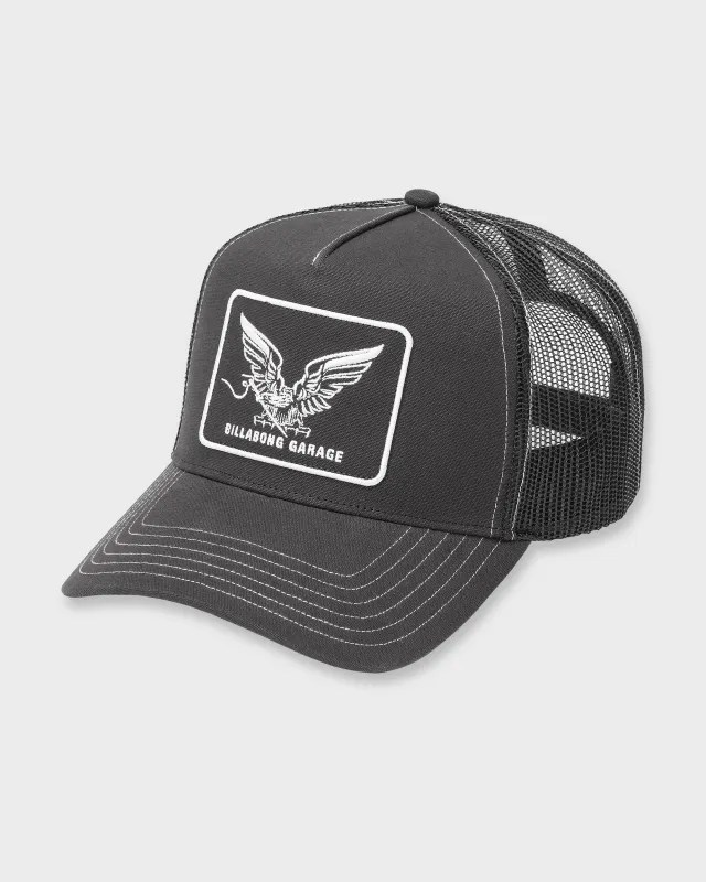 Bird Of Prey Garage Trucker Hat - Black sold by Billabong