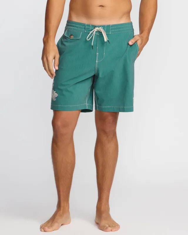 Austin Garage Lo Tides Boardshorts - Teal sold by Billabong