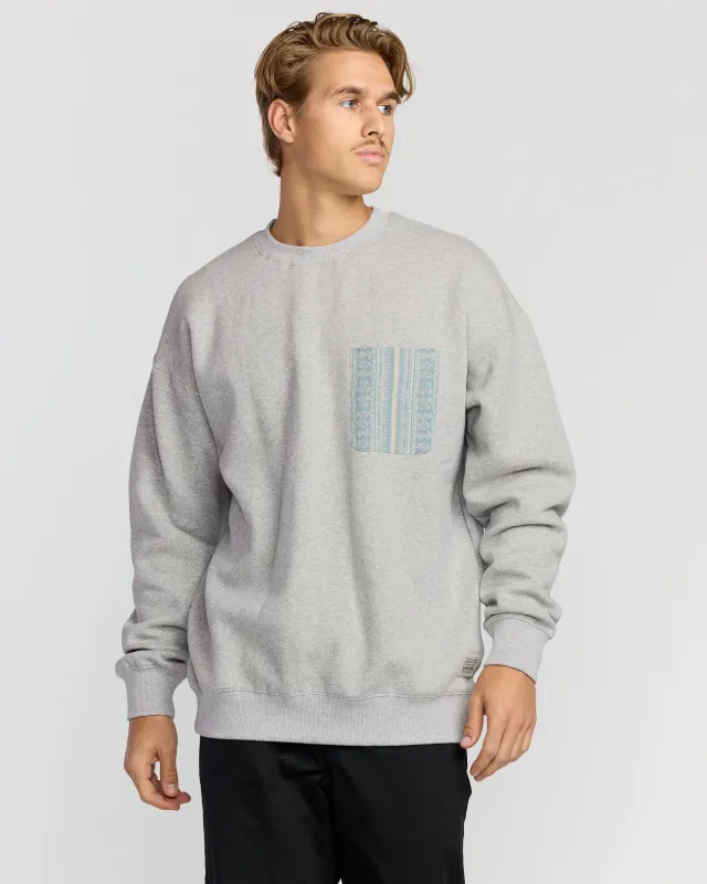 Austin Garage Crew Sweatshirt - Lt Grey Htr sold by Billabong