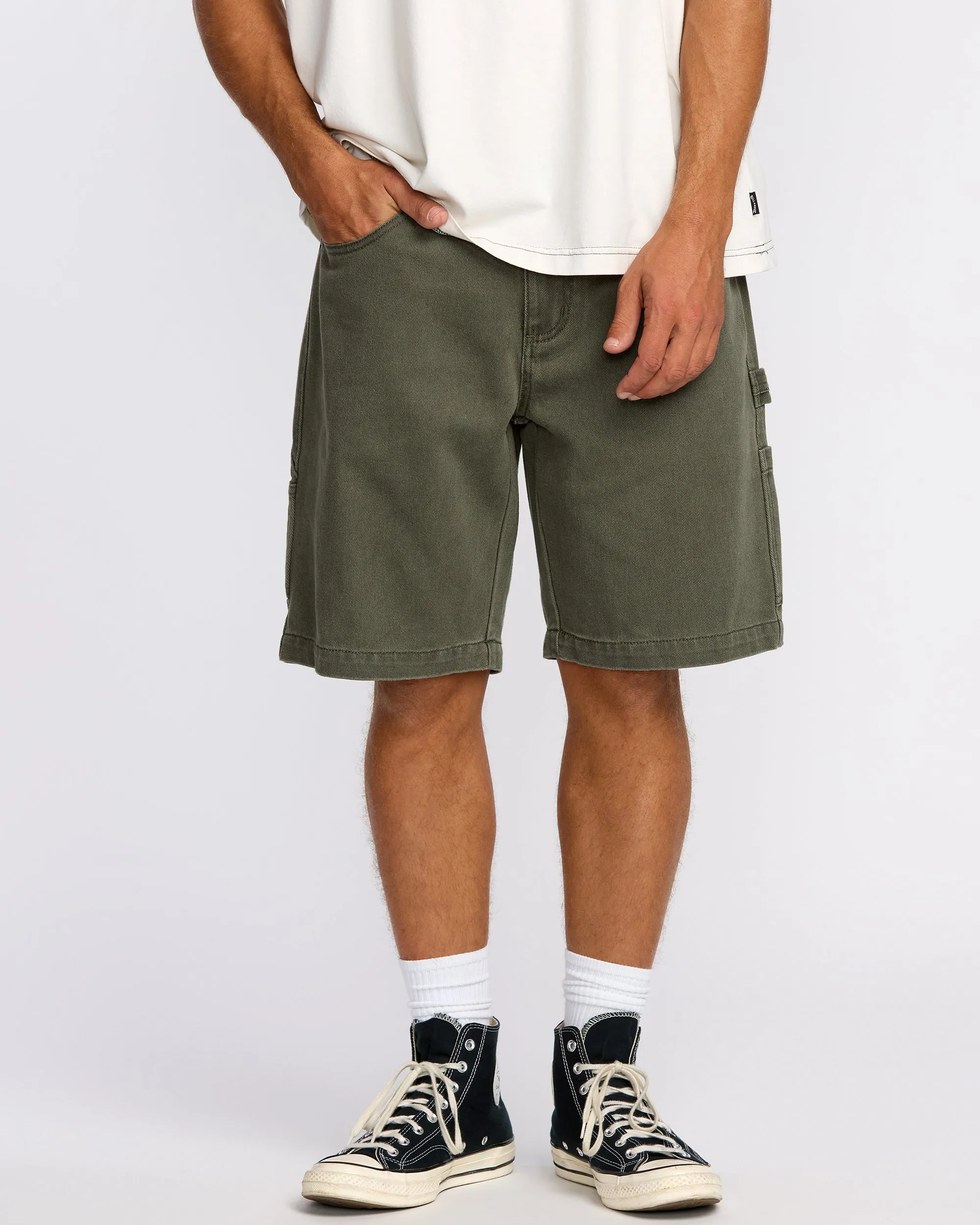 Bad Dog 21" Workwear Shorts - Dark Military sold by Billabong