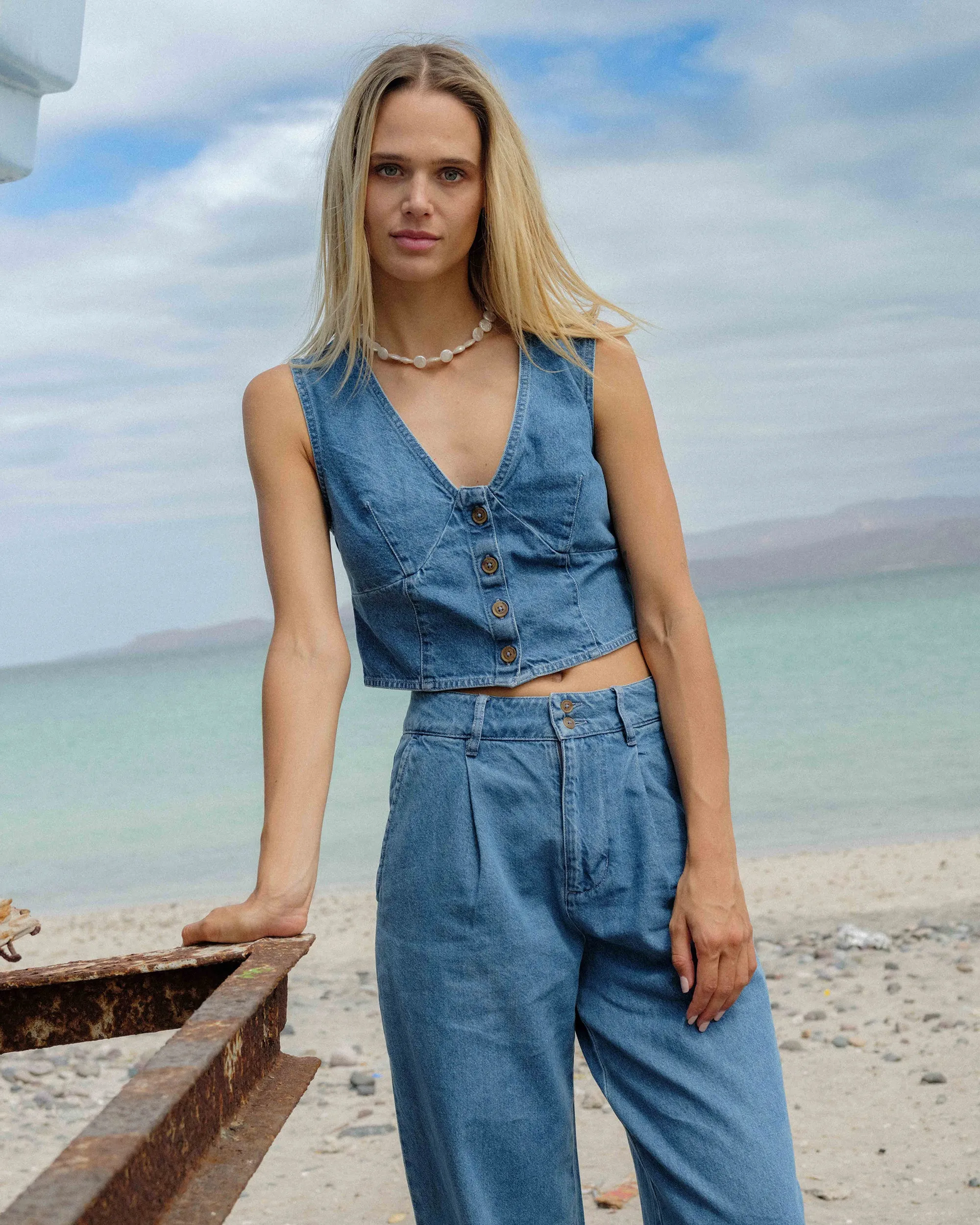 Indigo Skies Top - Salt Washed sold by Billabong