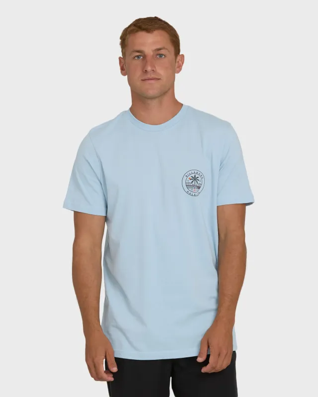 Haleiwa Badge Short Sleeve T-Shirt - Blue Mist sold by Billabong