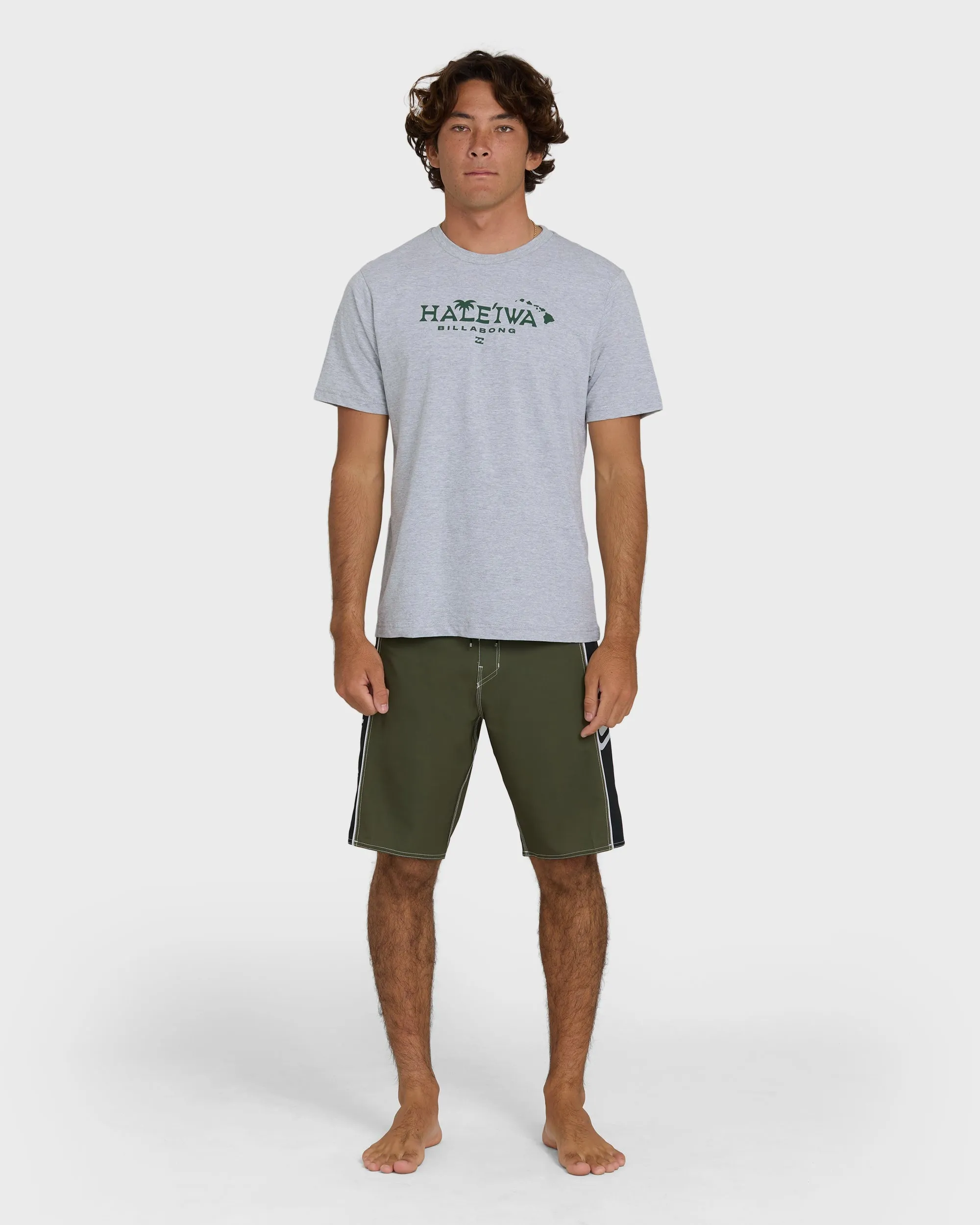 Haleiwa Palm Short Sleeve T-Shirt - Cloud Gray sold by Billabong product image thumbnail 3