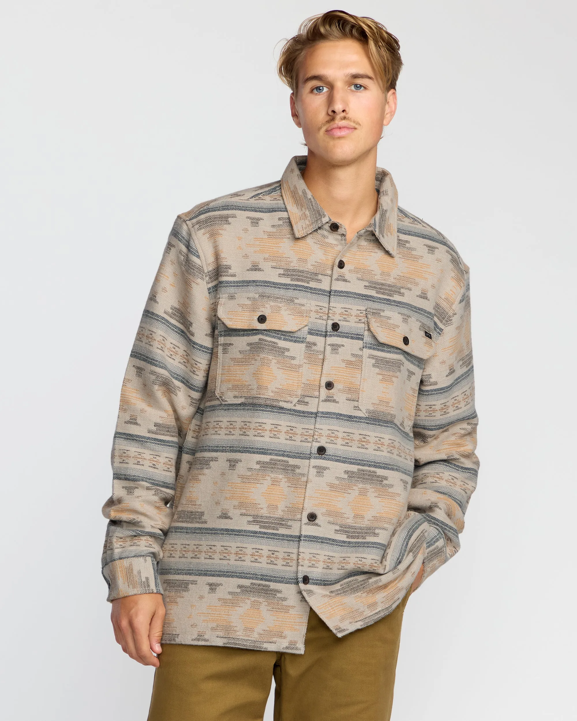 Offshore Jacquard Long Sleeve Flannel Shirt - Sand sold by Billabong product image thumbnail 2