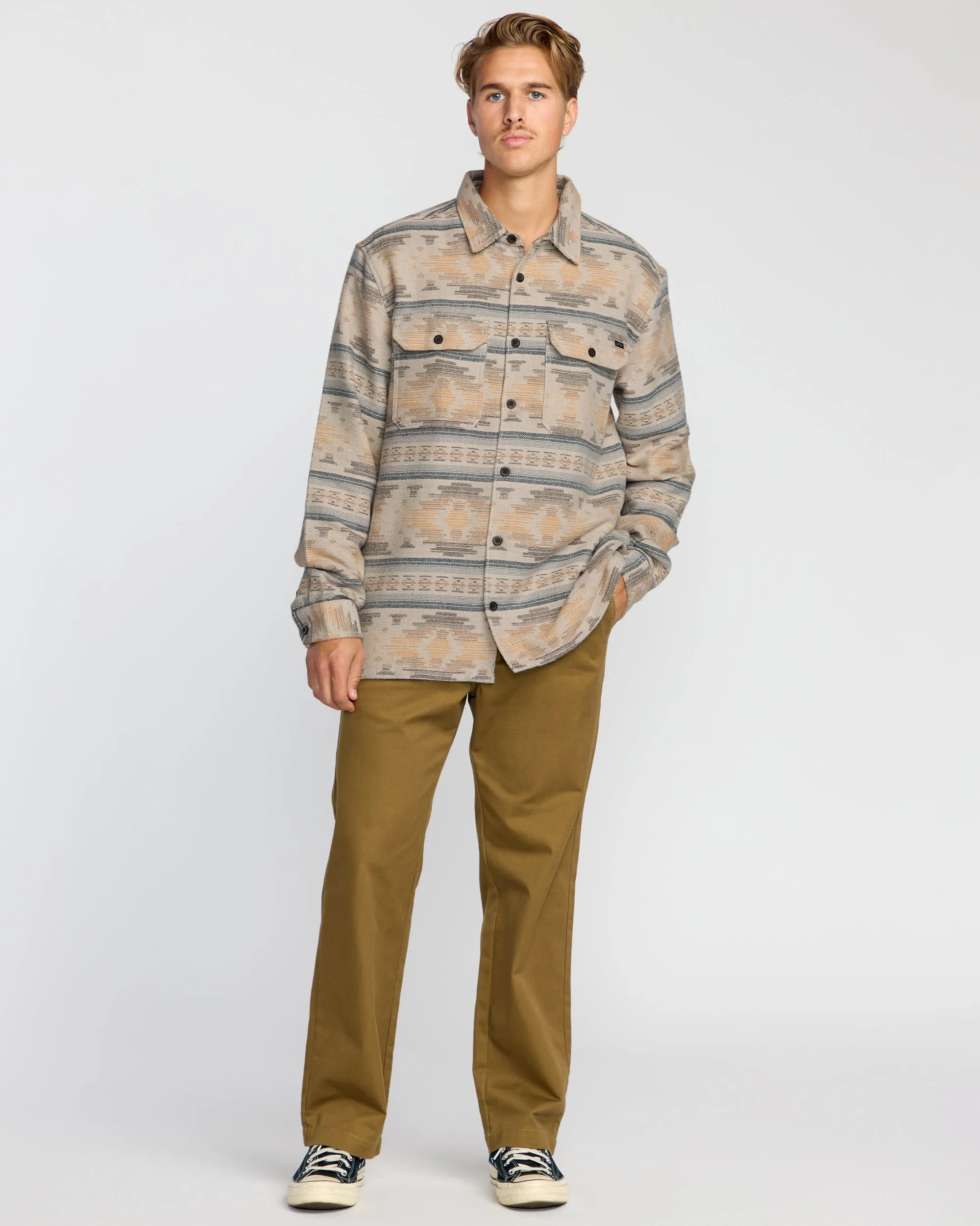 Offshore Jacquard Long Sleeve Flannel Shirt - Sand sold by Billabong product image thumbnail 5
