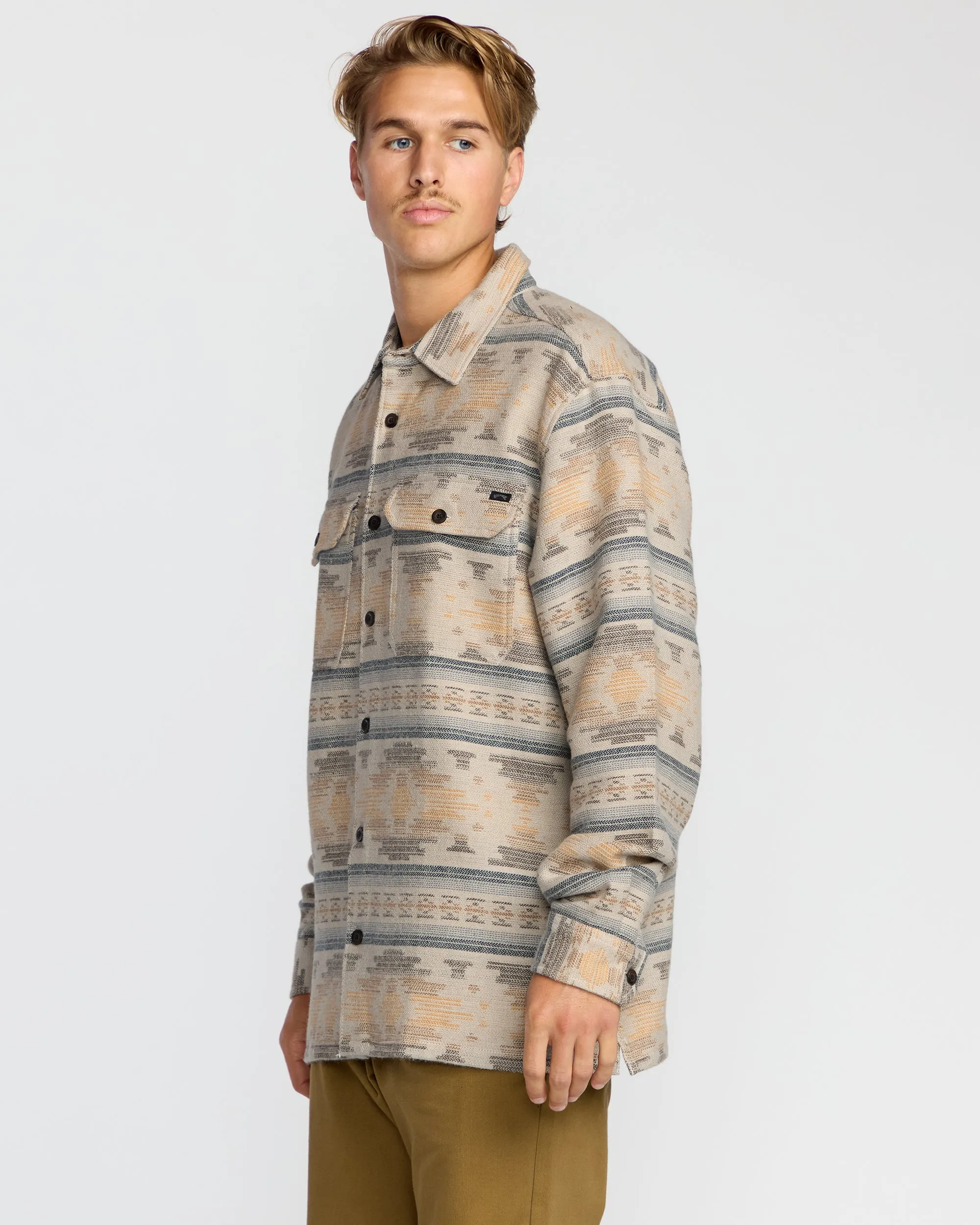 Offshore Jacquard Long Sleeve Flannel Shirt - Sand sold by Billabong product image thumbnail 4