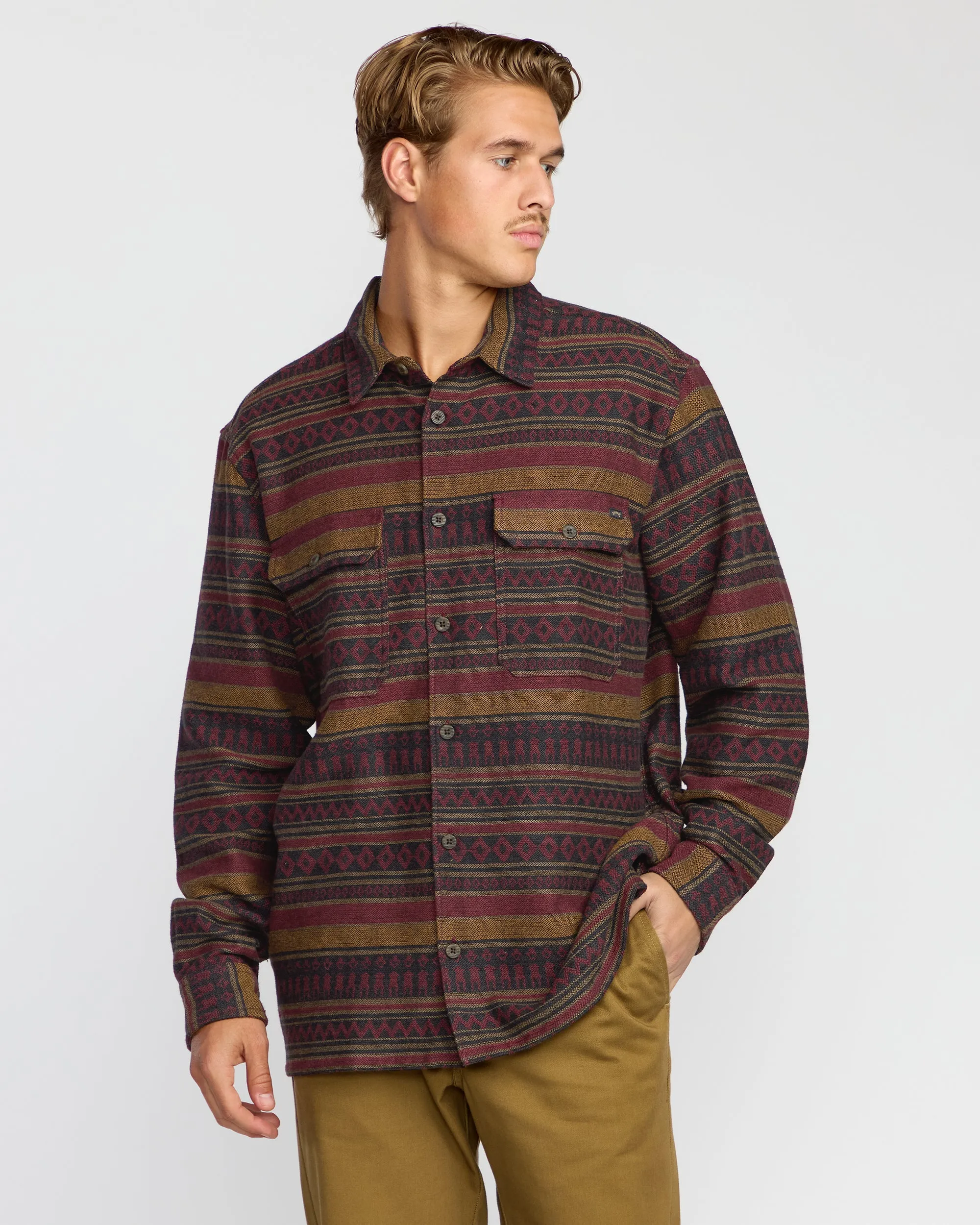 Offshore Jacquard Long Sleeve Flannel Shirt - Brick sold by Billabong product image thumbnail 2