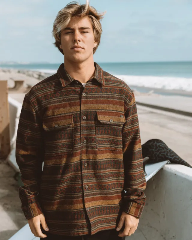 Offshore Jacquard Long Sleeve Flannel Shirt - Brick sold by Billabong