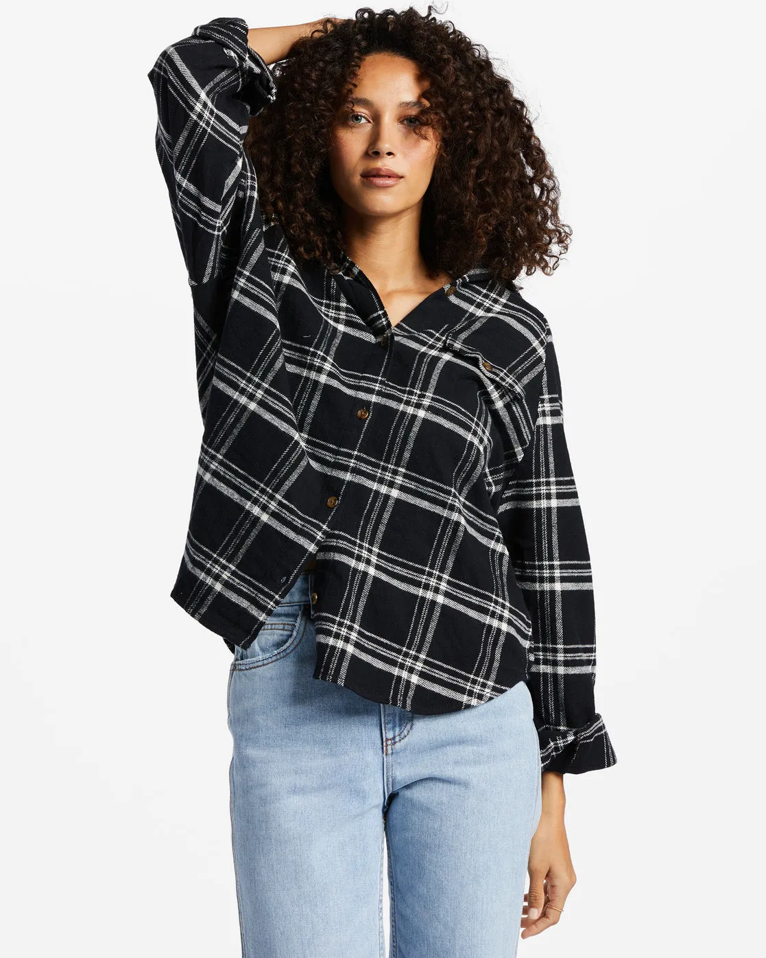 Best Time Long Sleeve Shirt - Black Pebble sold by Billabong