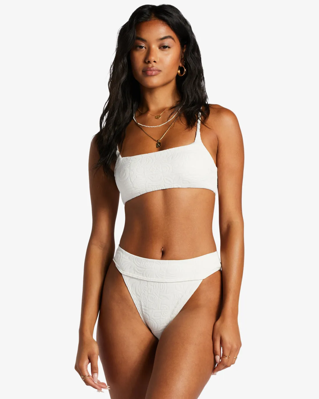 Sun Trip Tiki Zoe Crop Bikini Top - Salt Crystal sold by Billabong