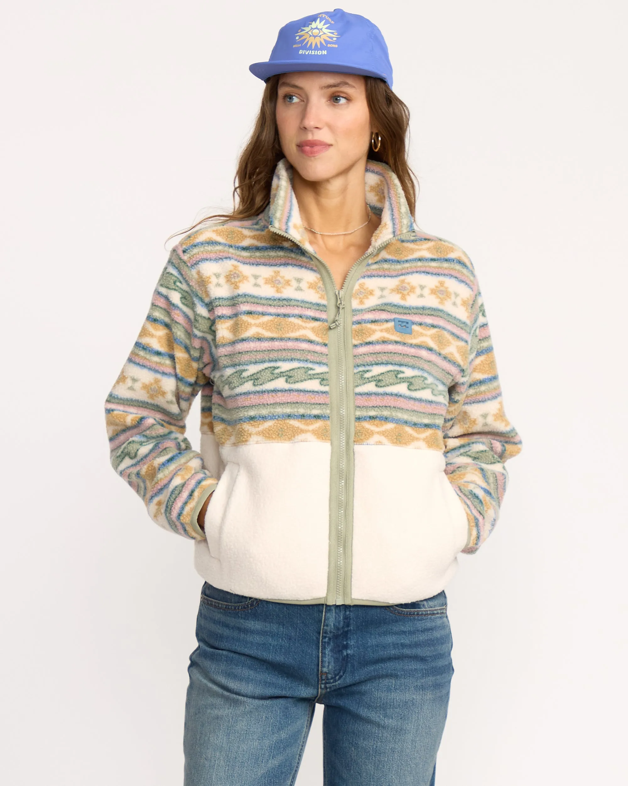 A/Div Rock Jetty Mock Neck Zip Fleece - Whitecap sold by Billabong