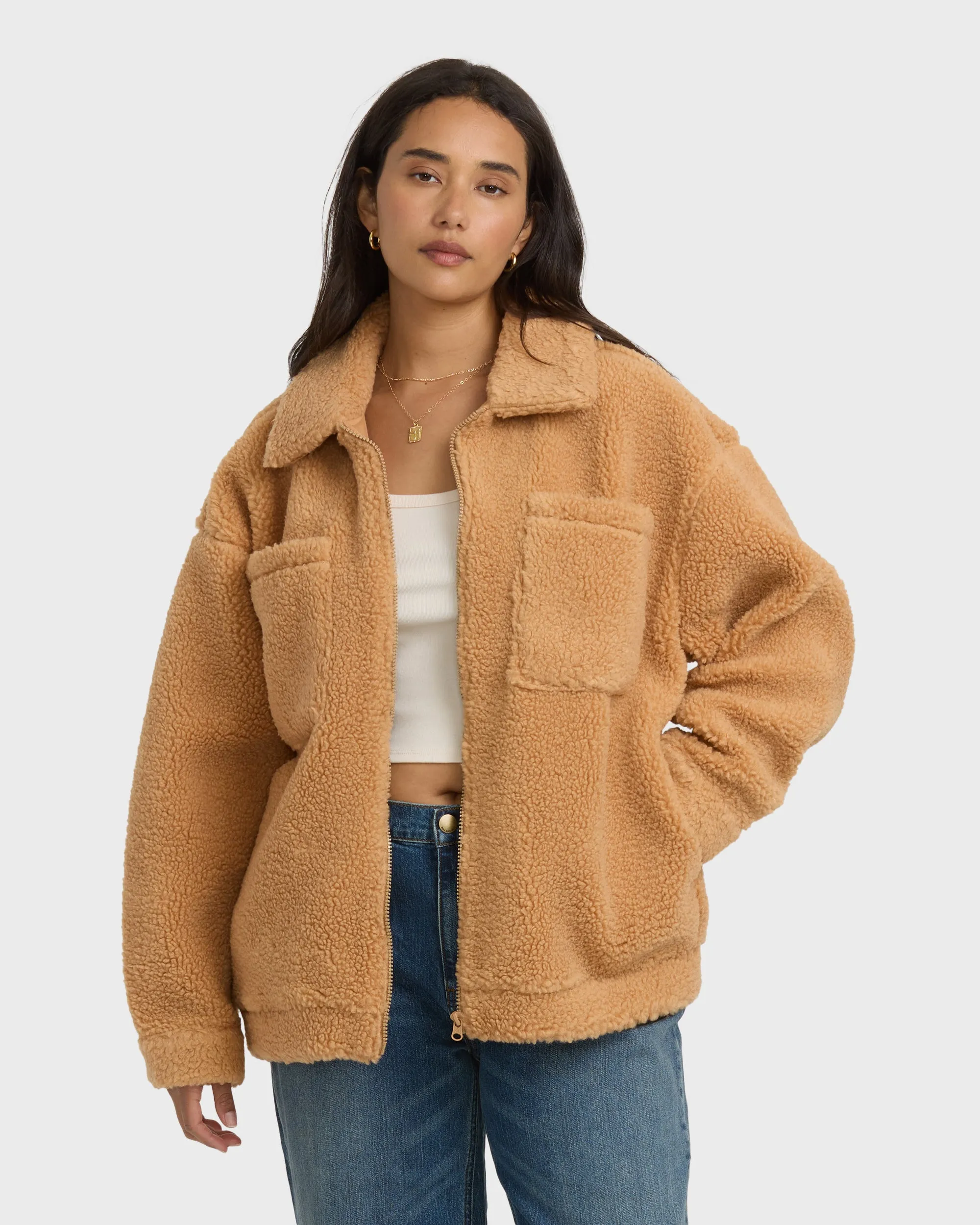 Resound Sherpa Shacket - Dusty Trails sold by Billabong