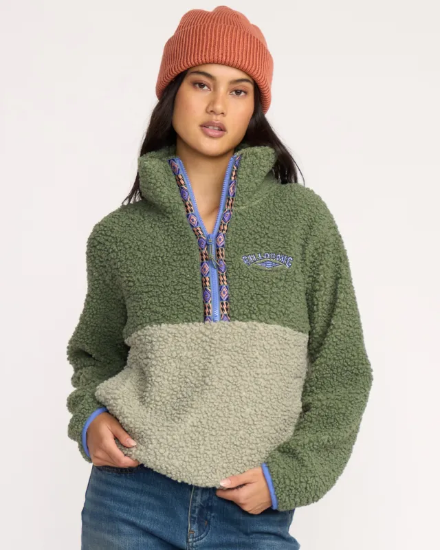Horizon Mock Neck Half Zip Sweatshirt - Treehugger sold by Billabong