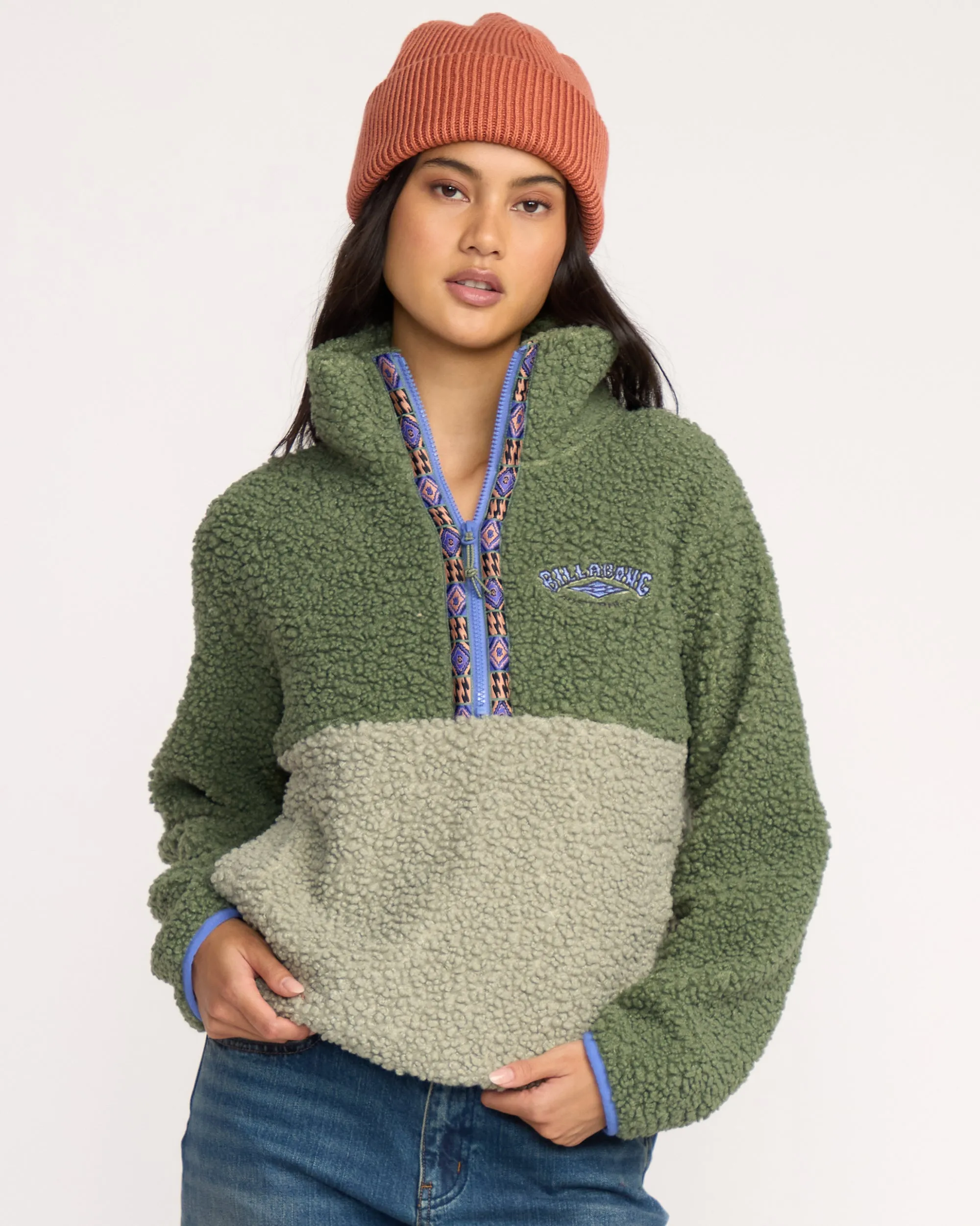 Horizon Mock Neck Half Zip Sweatshirt - Treehugger sold by Billabong