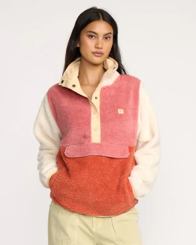 A/Div Switchback Pullover Half Snap Sherpa Fleece - Kiss The Earth sold by Billabong