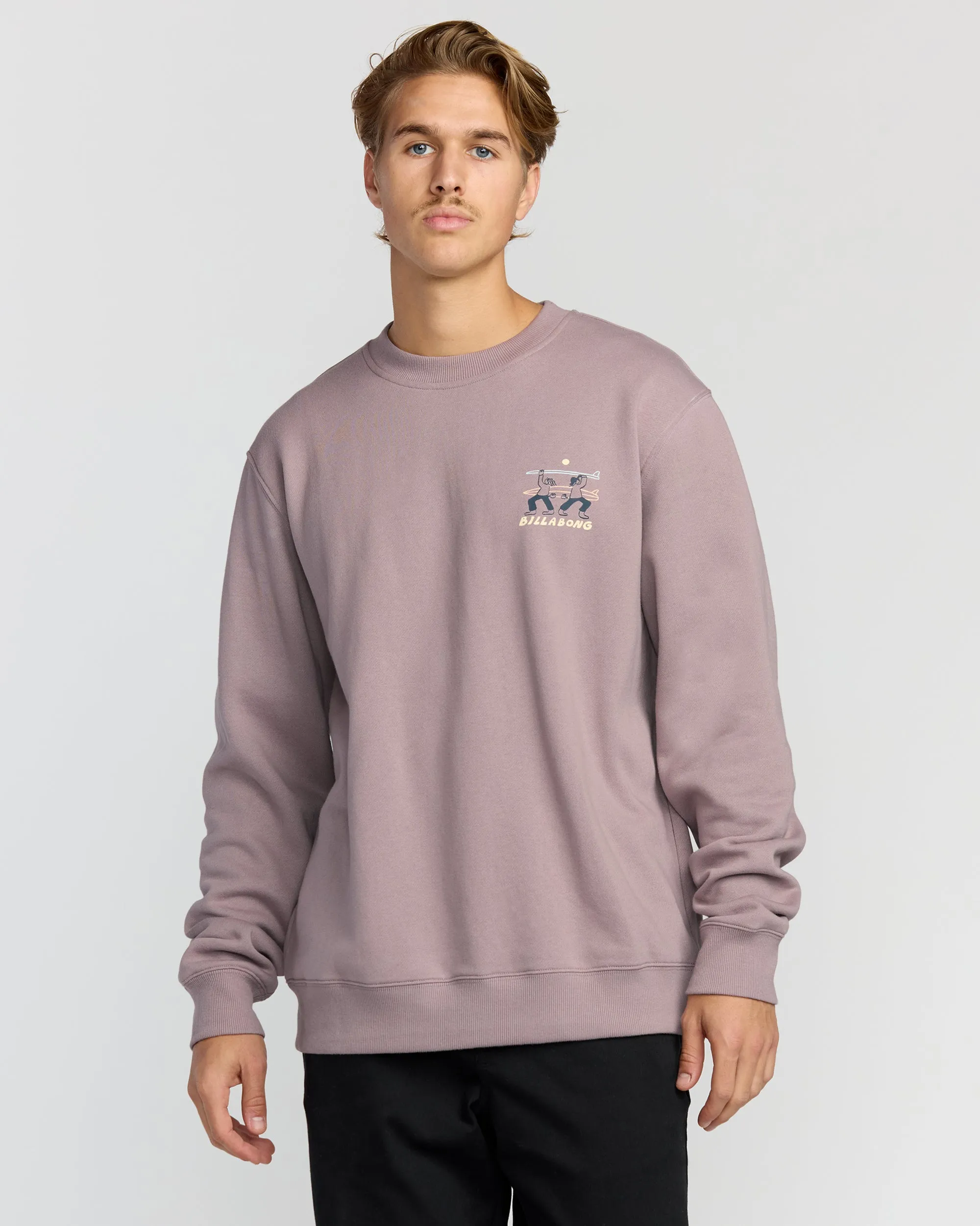 Split The Peak Crewneck Sweatshirt - Purple Ash sold by Billabong