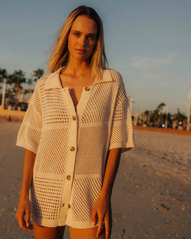 Cool Down Short Sleeve Sweater - Whitecap sold by Billabong