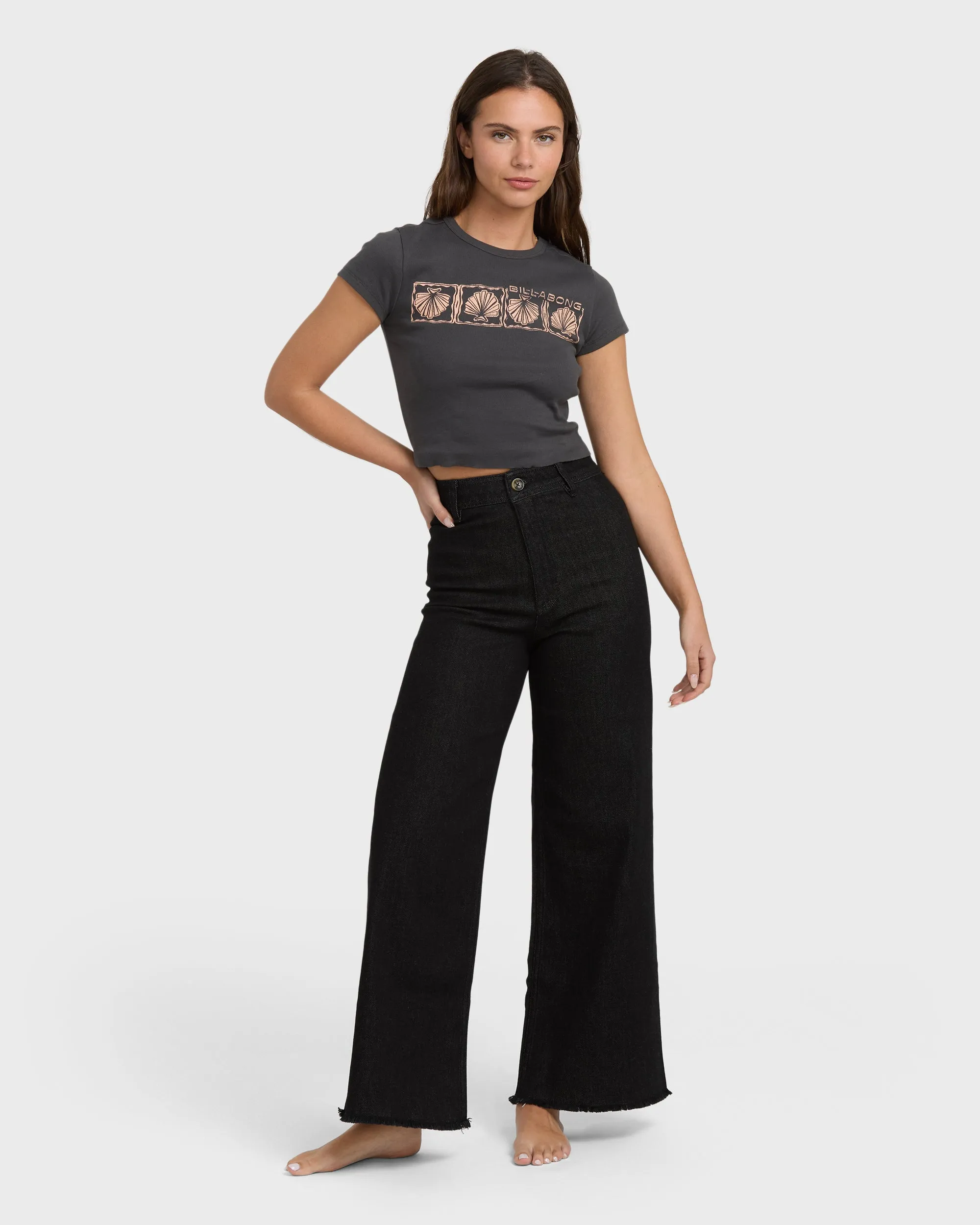 Free Fall High-Waist Pants - Black Rinse sold by Billabong product image thumbnail 4
