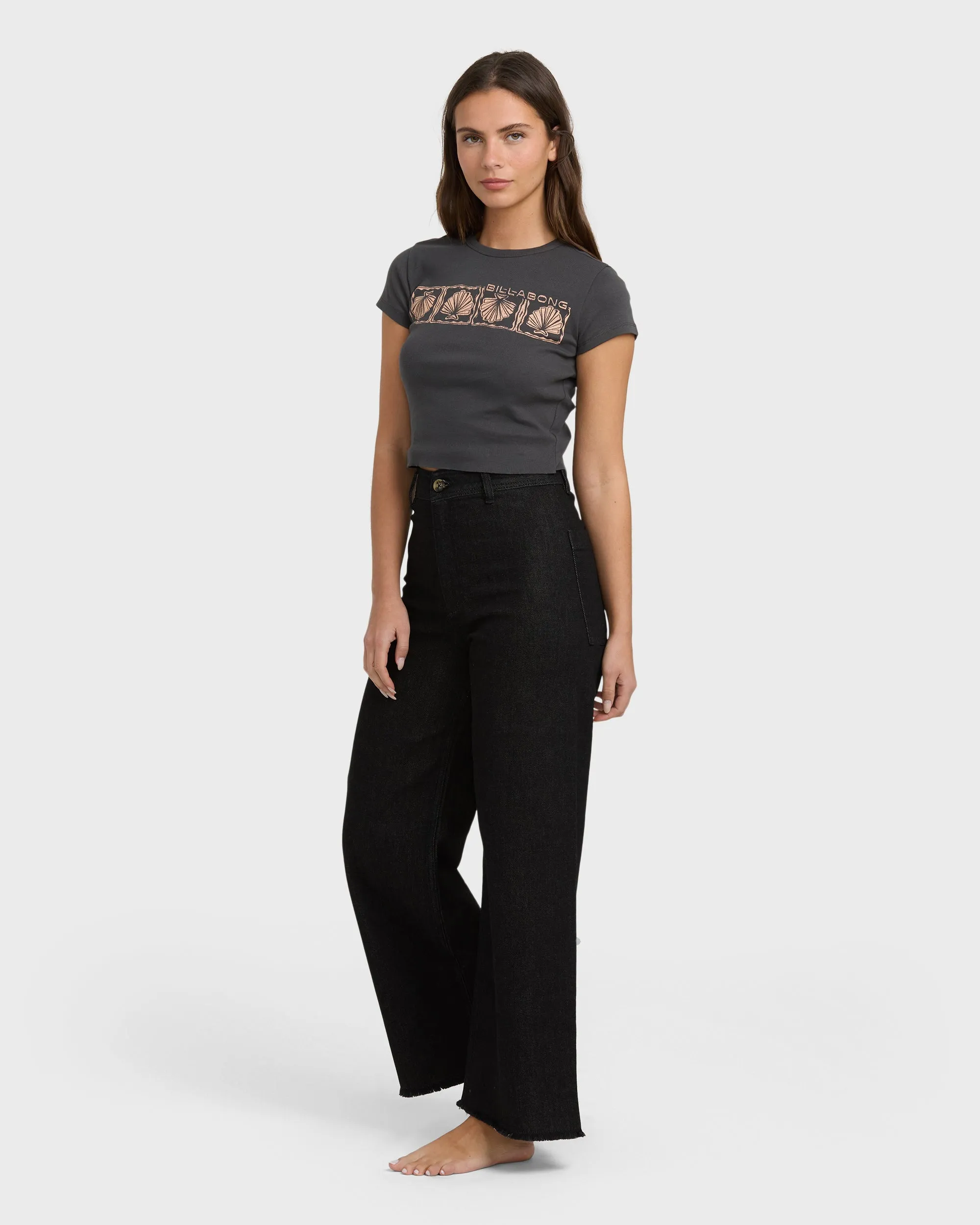 Free Fall High-Waist Pants - Black Rinse sold by Billabong product image thumbnail 3