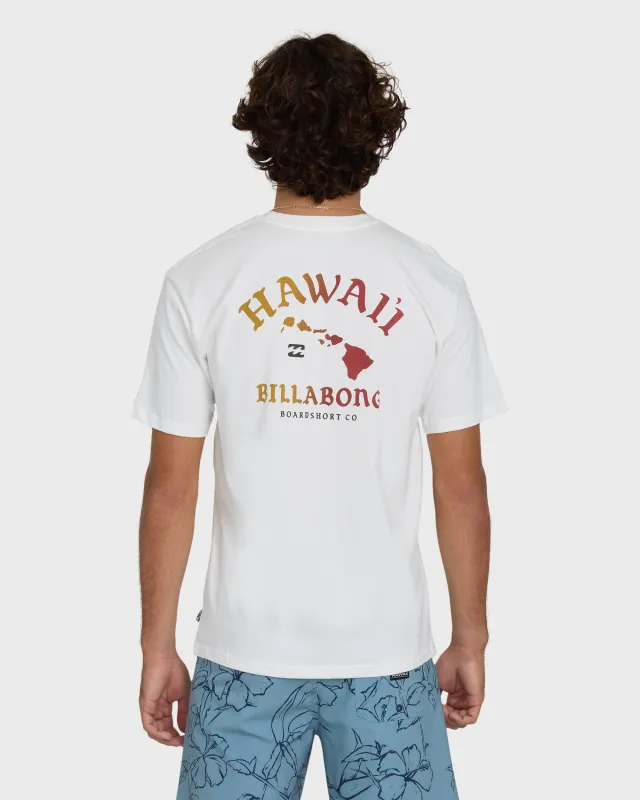 Island Chain Hawaii Regular Short Sleeve Tee - Off White sold by Billabong