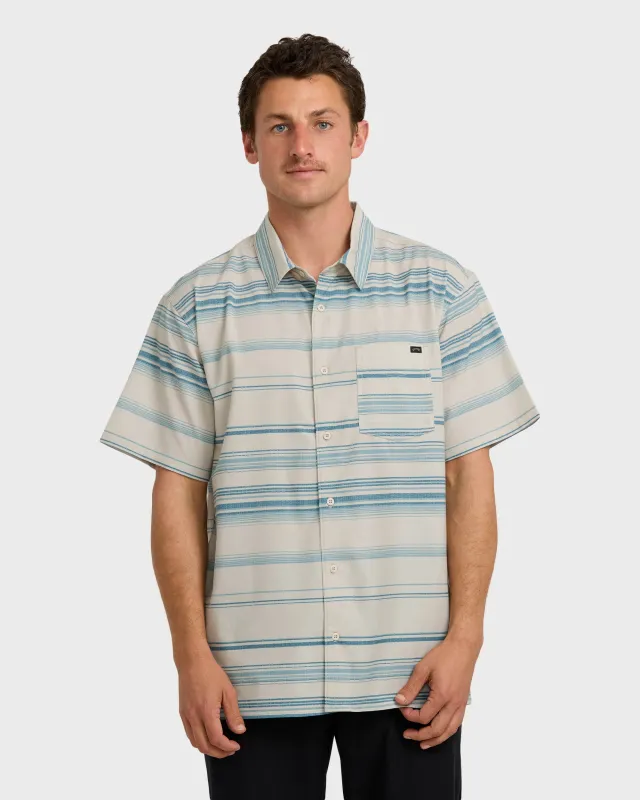 All Day Stripe Short Sleeve Shirt - Dusty Blue sold by Billabong