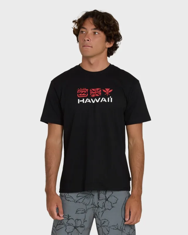 Kahili Hawaii Regular Short Sleeve Tee - Black sold by Billabong