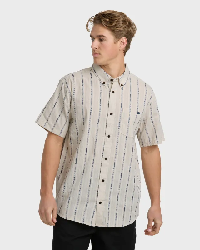 All Day Jacquard Short Sleeve Shirt - Stone sold by Billabong
